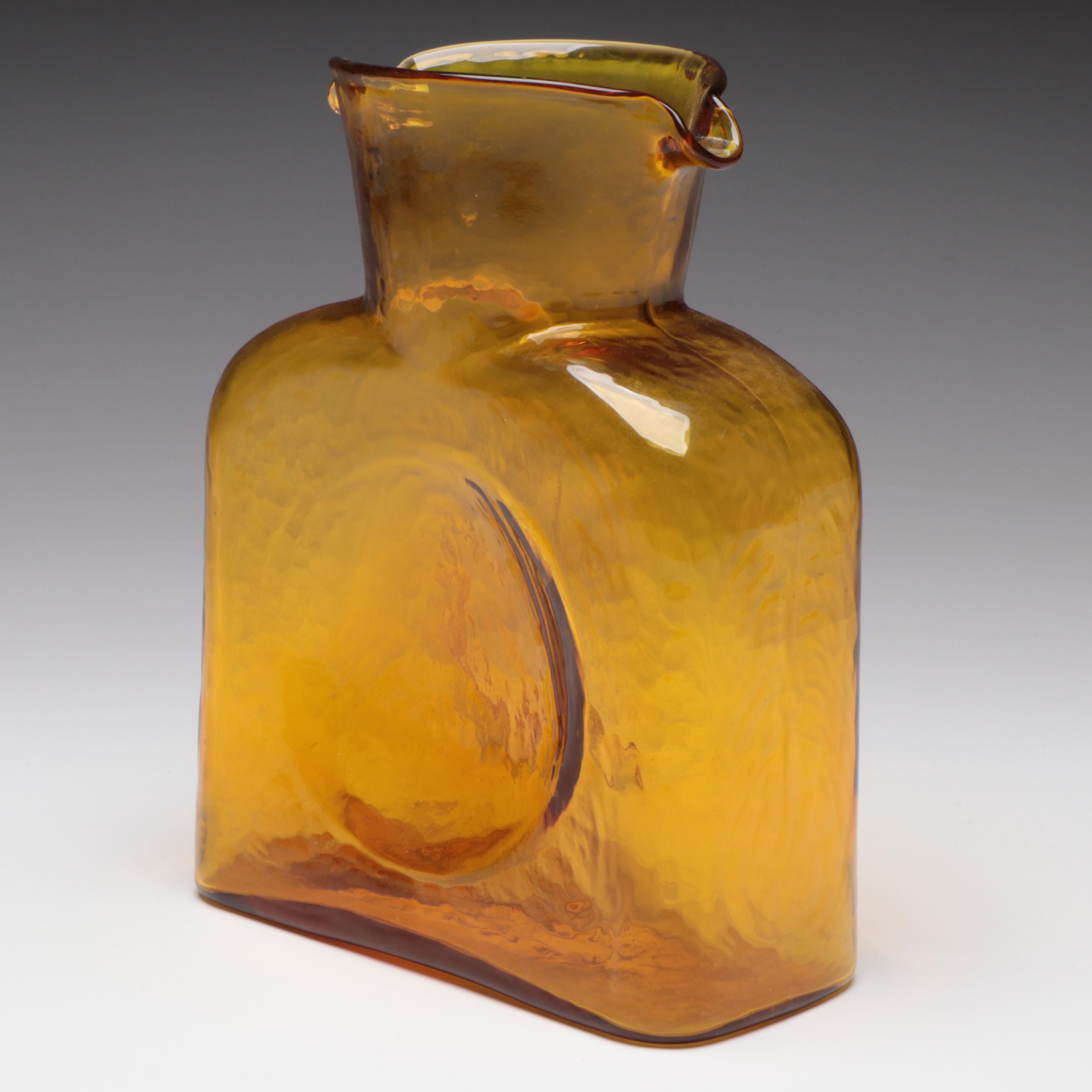 Blenko Amber Glass Water Pitcher