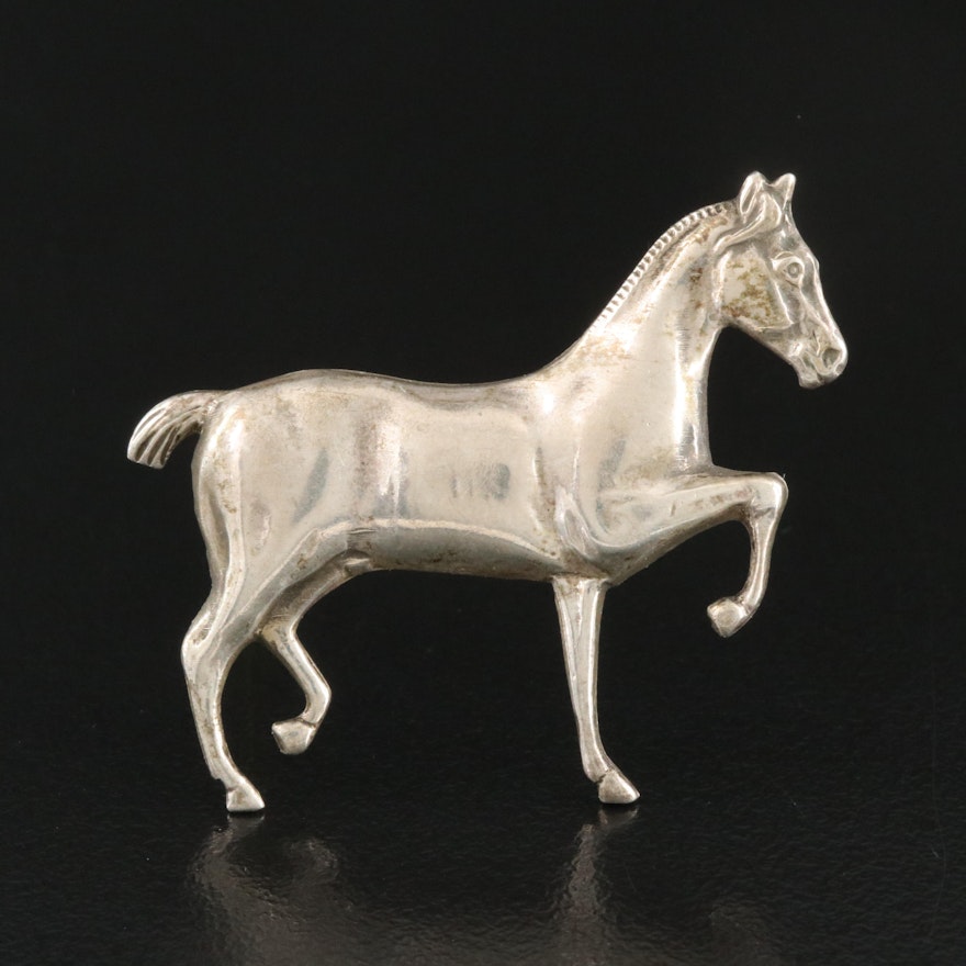 Sterling Horse Brooch