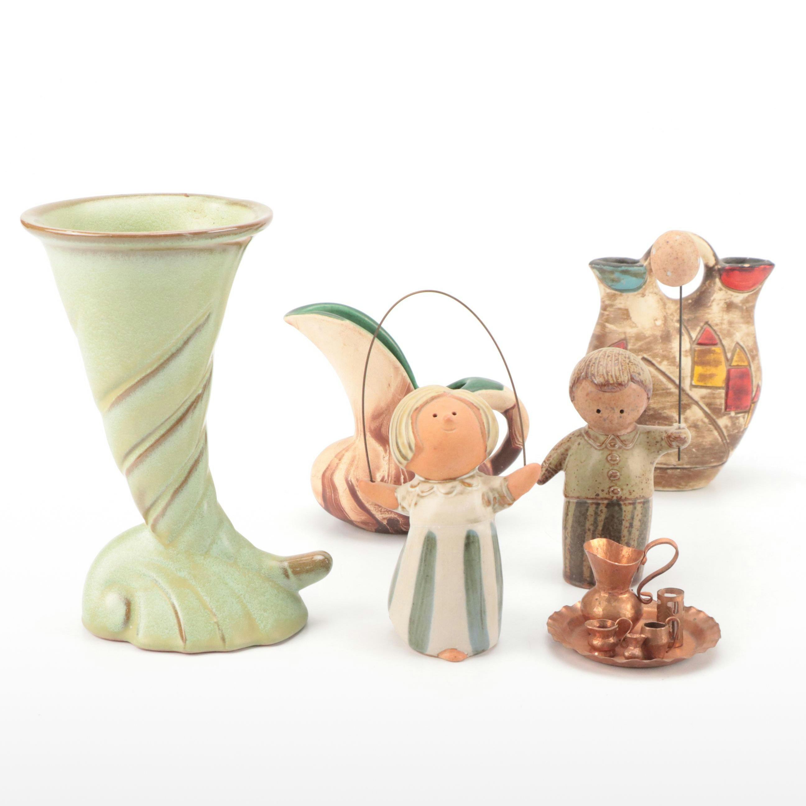 Fitz and Floyd Figurines with Southwestern Style Wedding Vase and Other Décor