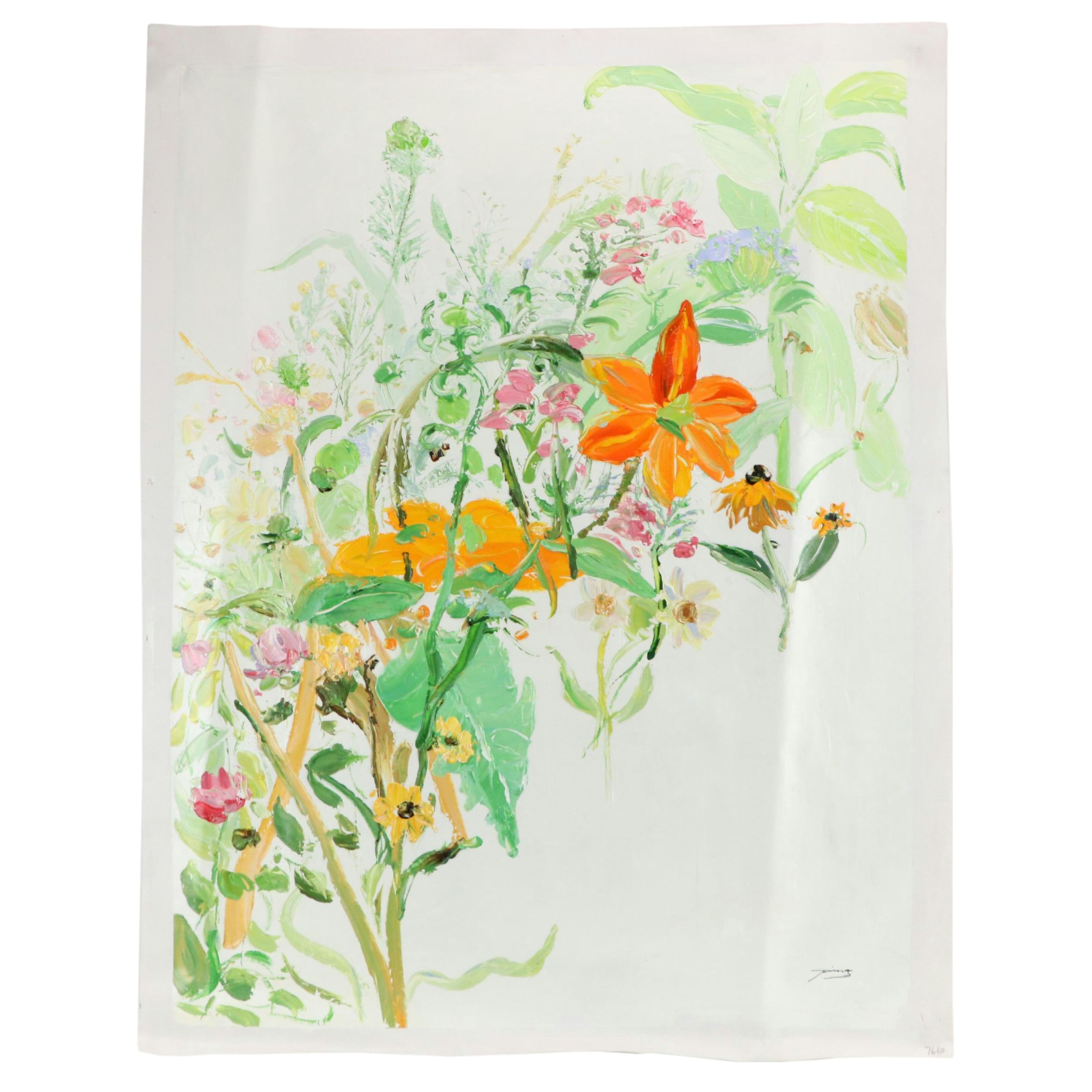 Ping Floral Oil Painting, 21st Century