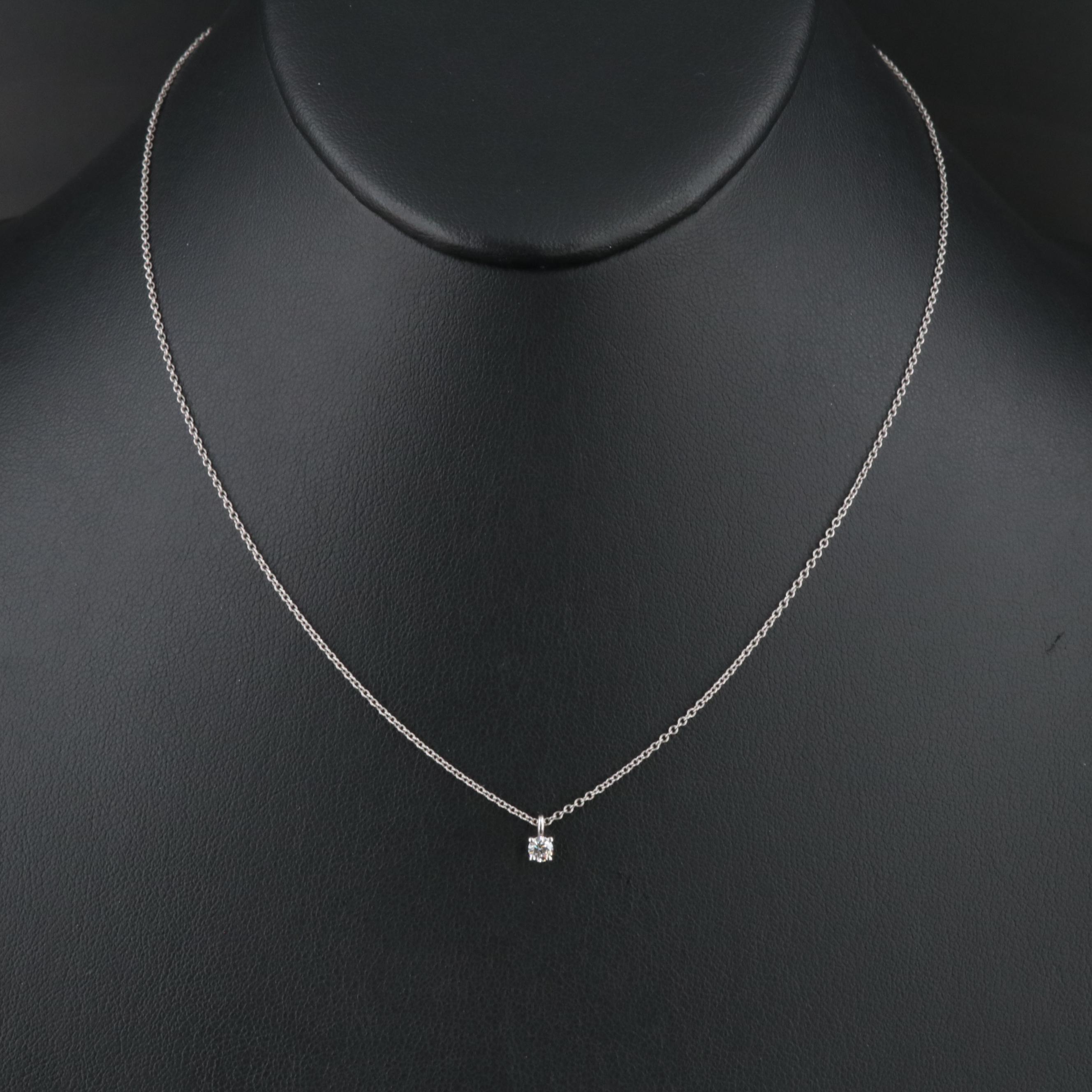 Tiffany & Co. Platinum 0.12 CT Diamond Solitaire Necklace