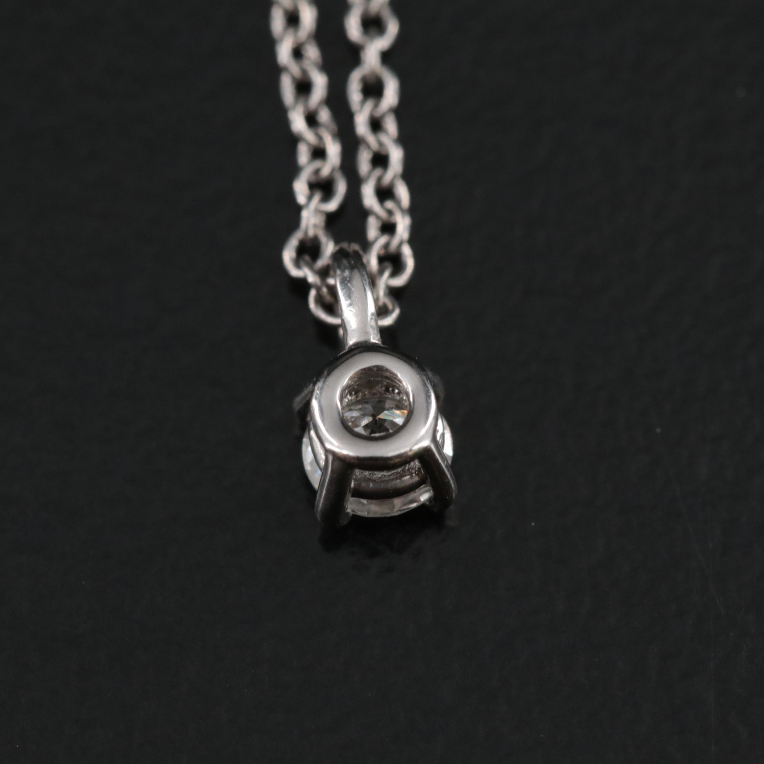 Tiffany & Co. Platinum 0.12 CT Diamond Solitaire Necklace