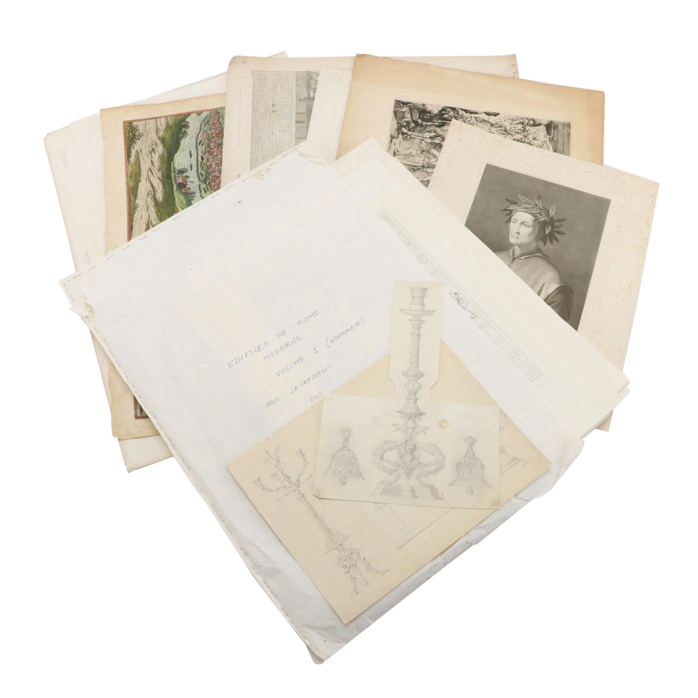 Joris Hofnagel Engraving of Prague, Engravings from "Edifices de Rome Moderne"