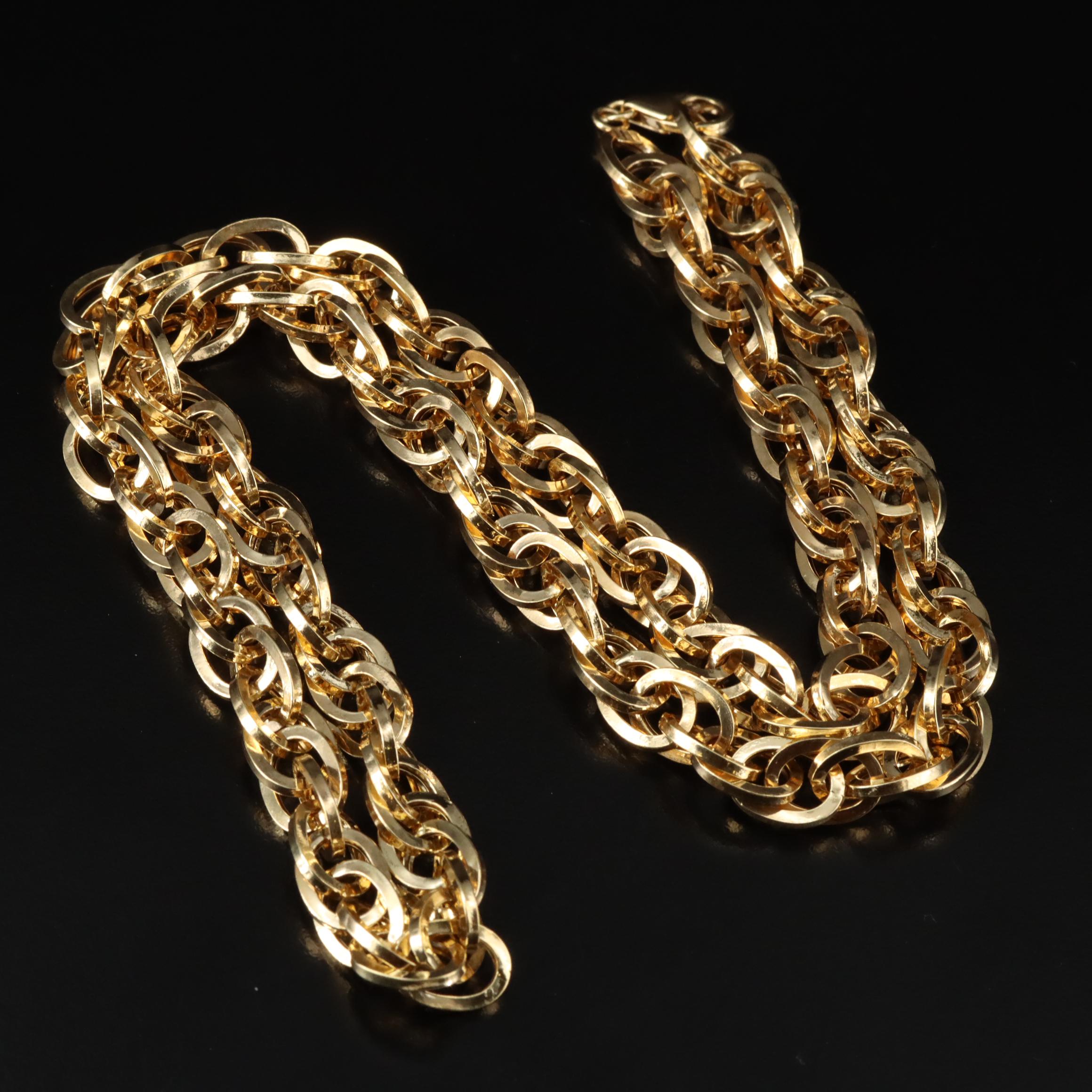 Milor Italian 14K Rope Chain Necklace