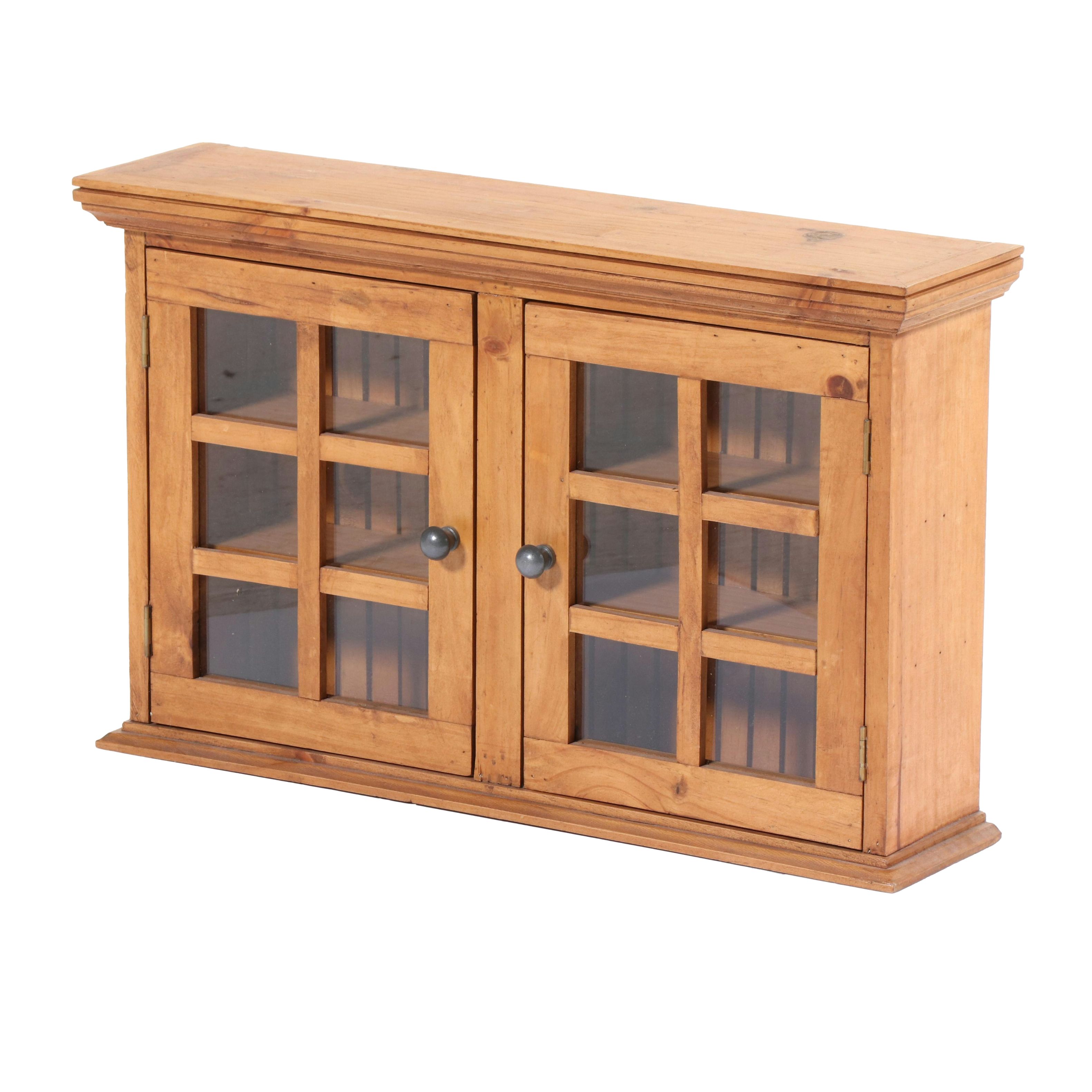 Palecek Wooden Hanging Cabinet with Glass Doors