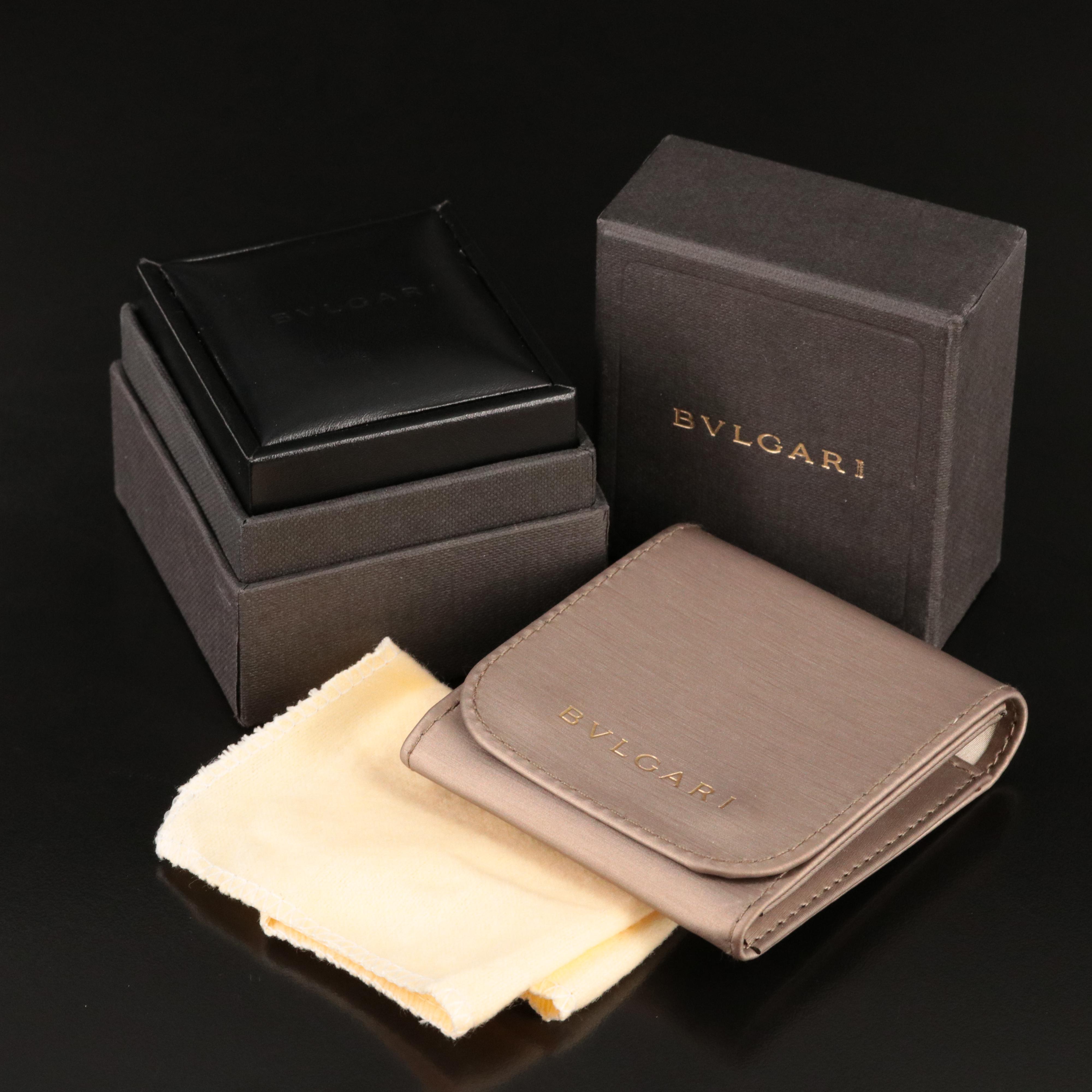 Bulgari BVLGARI 18K 0. 35 CT Pear Diamond Double Coil Tubogas Ring