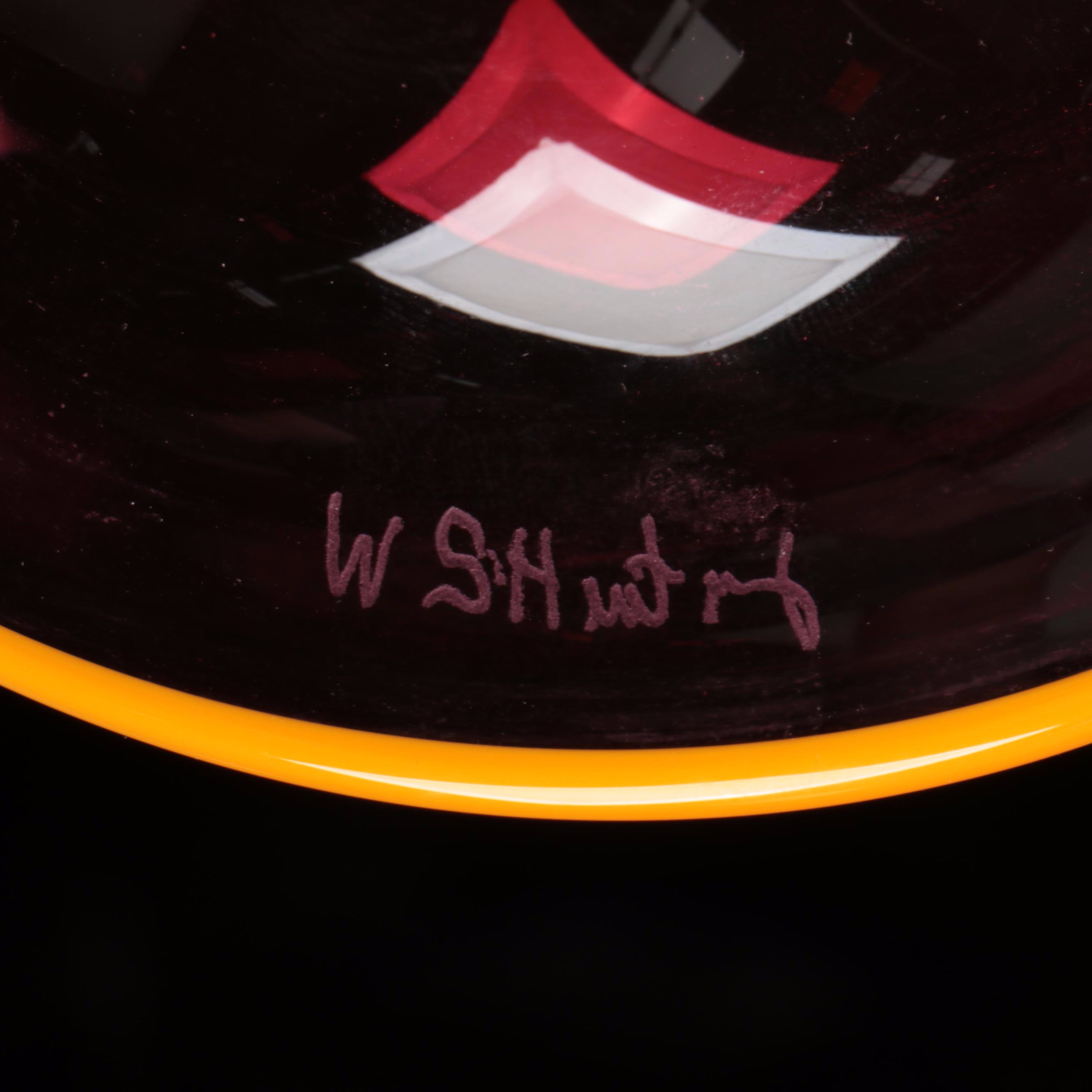 Wes Hunting “Colorfield” Handblown and Cane-Worked Studio Art Glass Amphora Vase