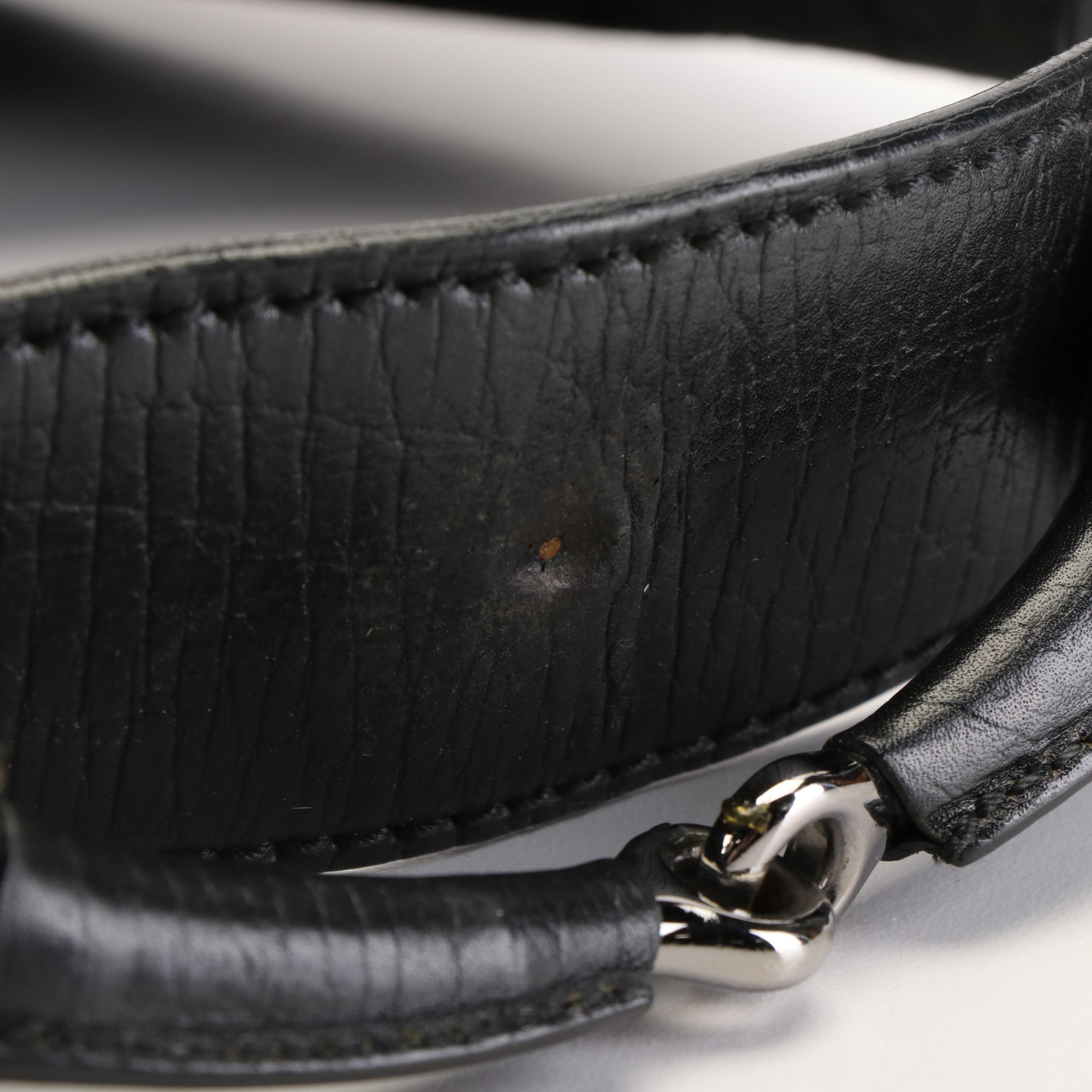 Gucci Horsebit Black Canvas Hobo Bag