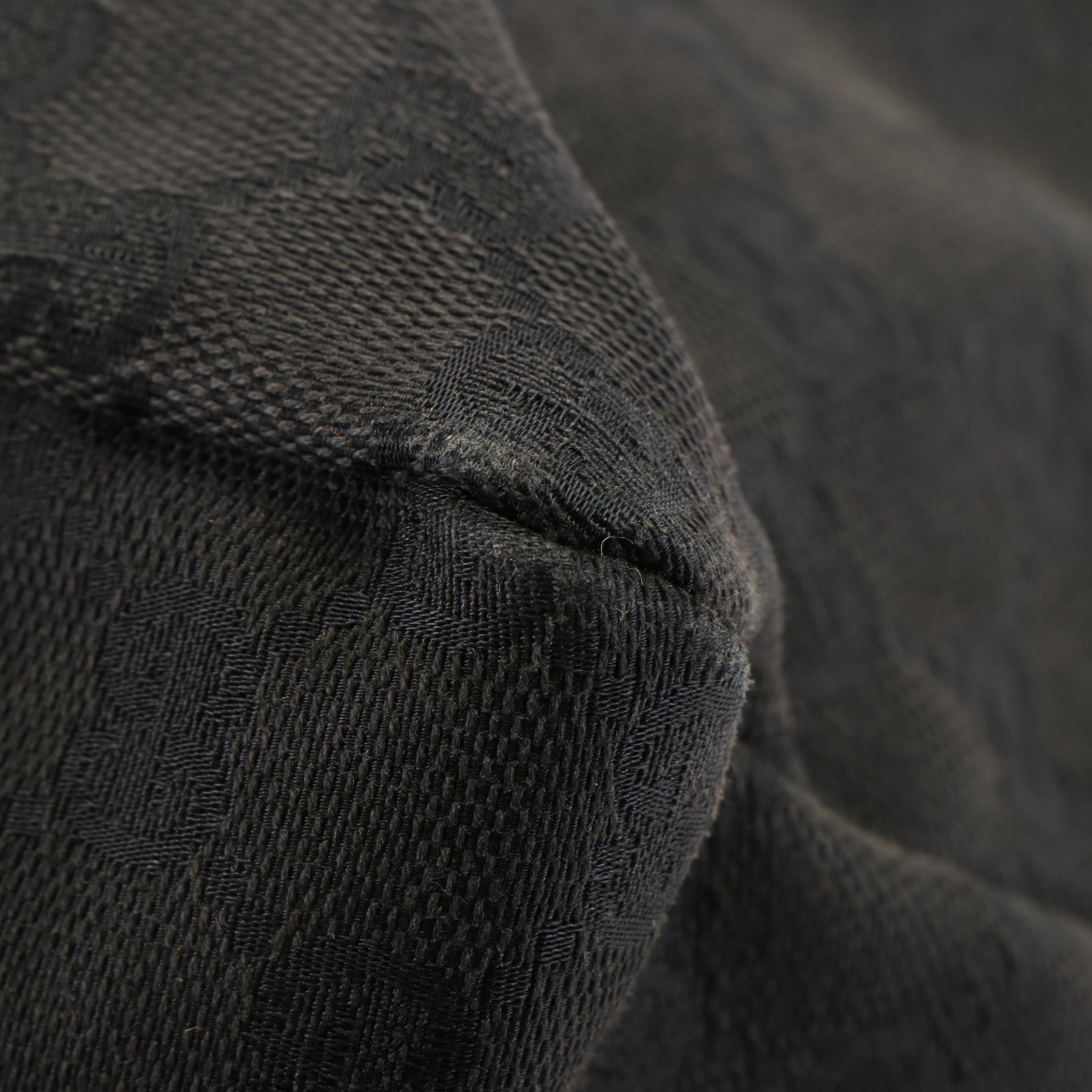 Gucci Horsebit Black Canvas Hobo Bag