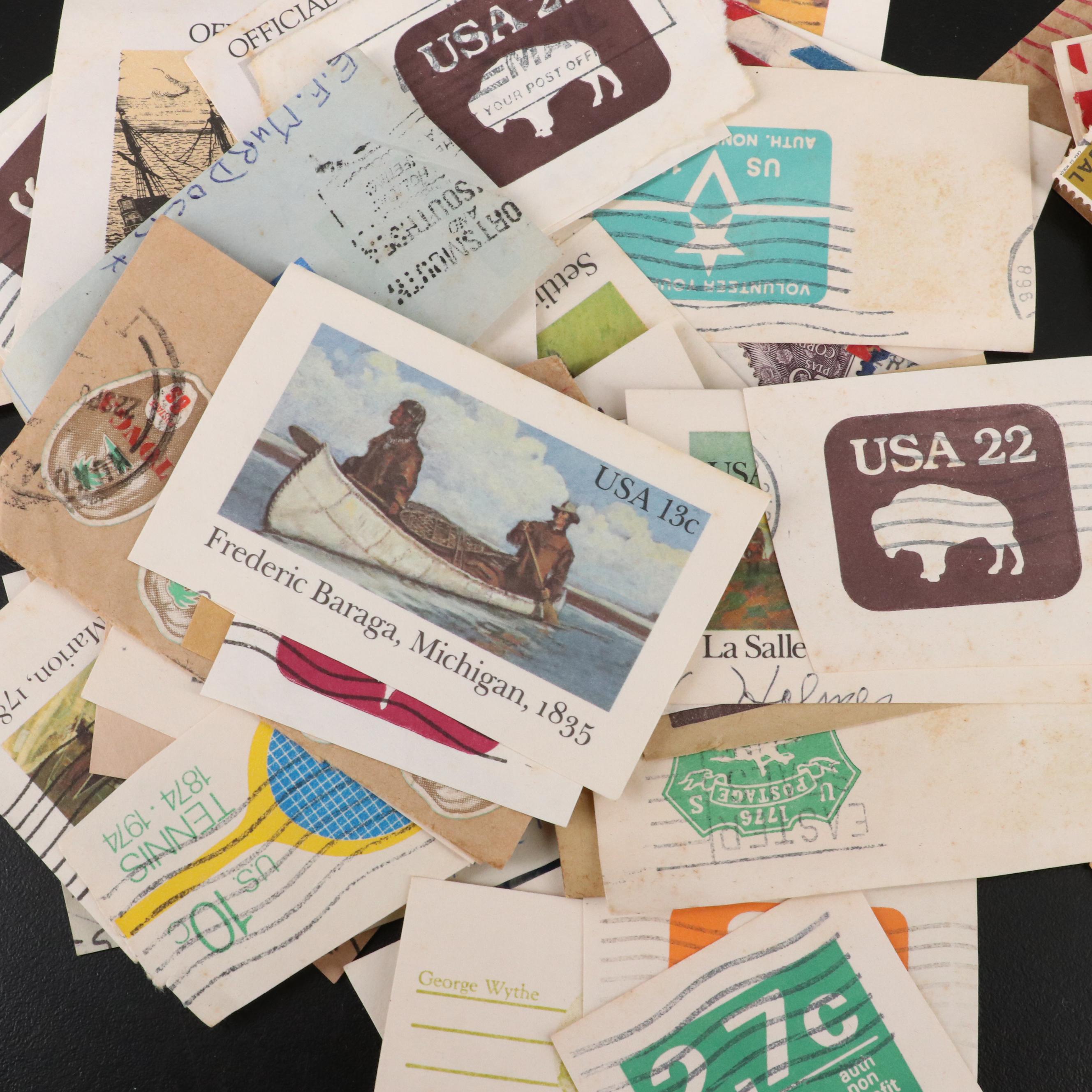 Large Group of Vintage World Postage Stamps
