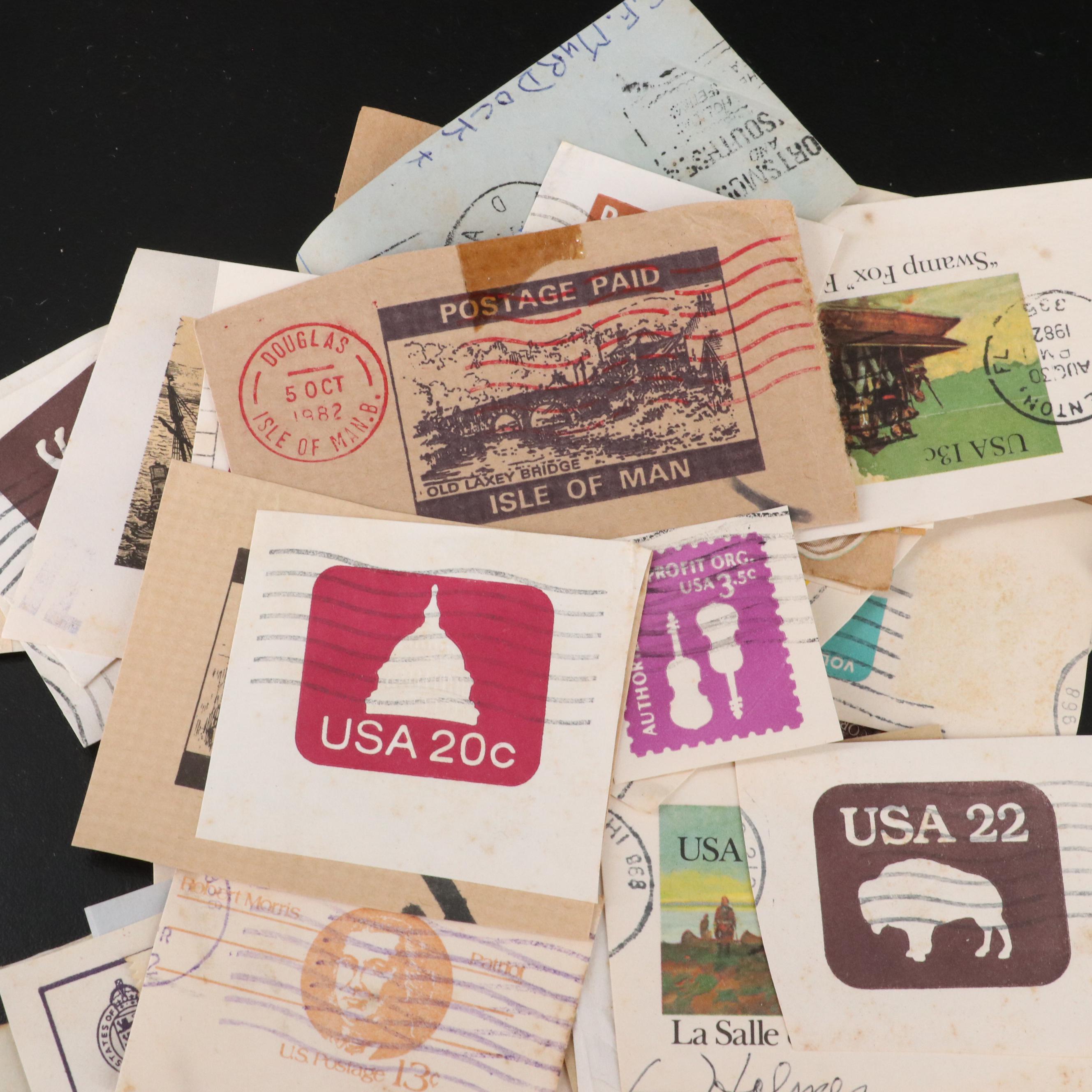 Large Group of Vintage World Postage Stamps