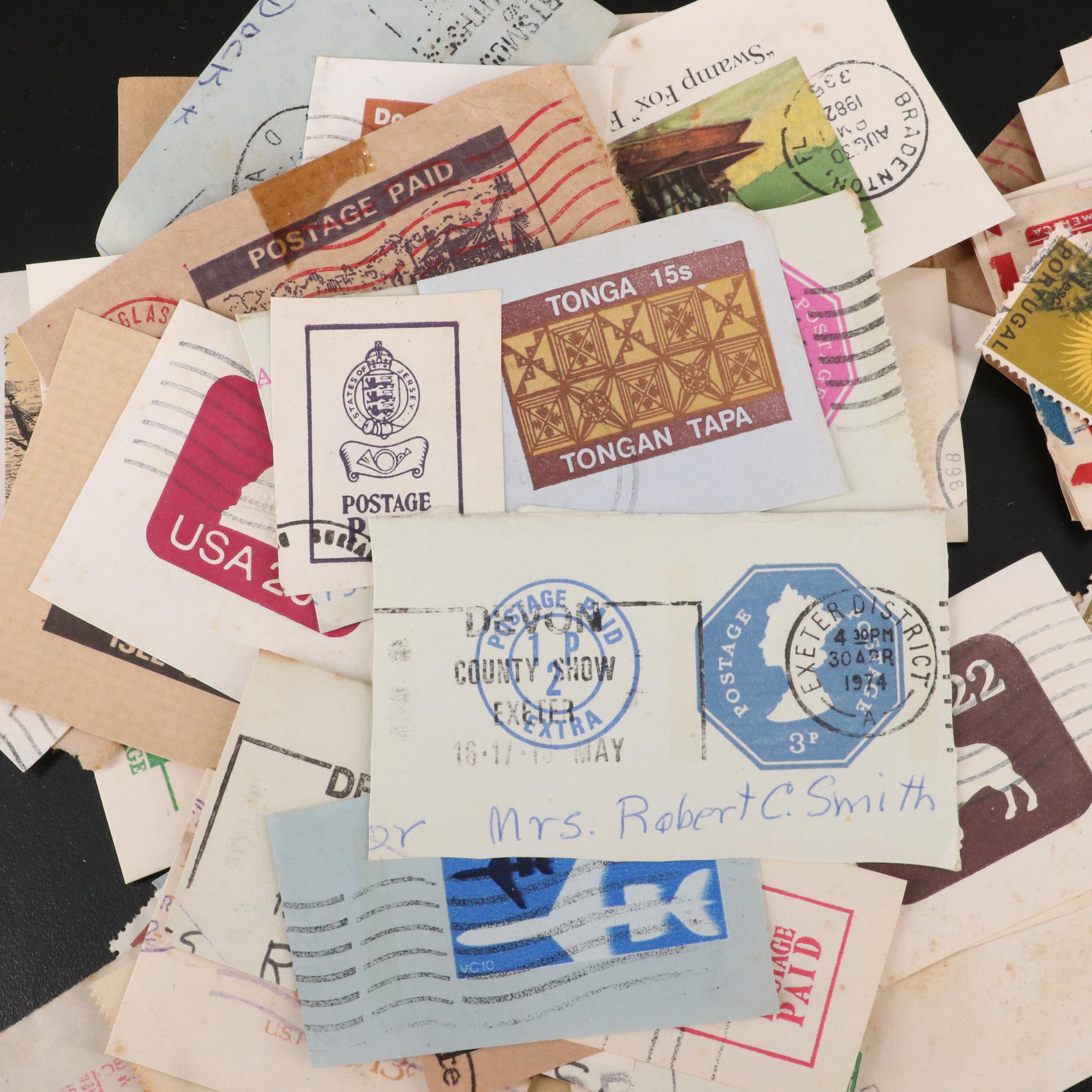 Large Group of Vintage World Postage Stamps