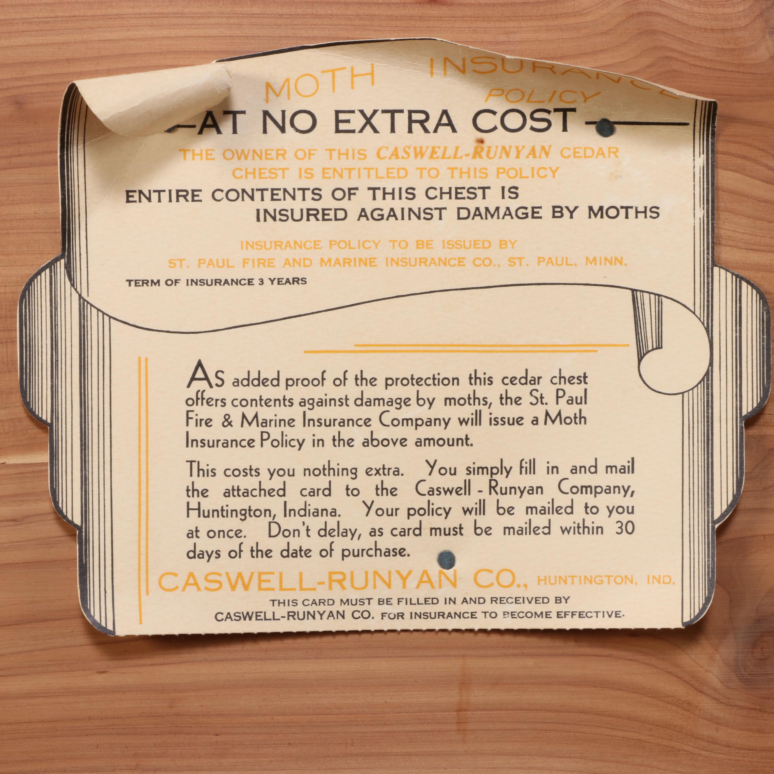 Caswell-Runyan Walnut Cedar Trunk, Mid-20th Century