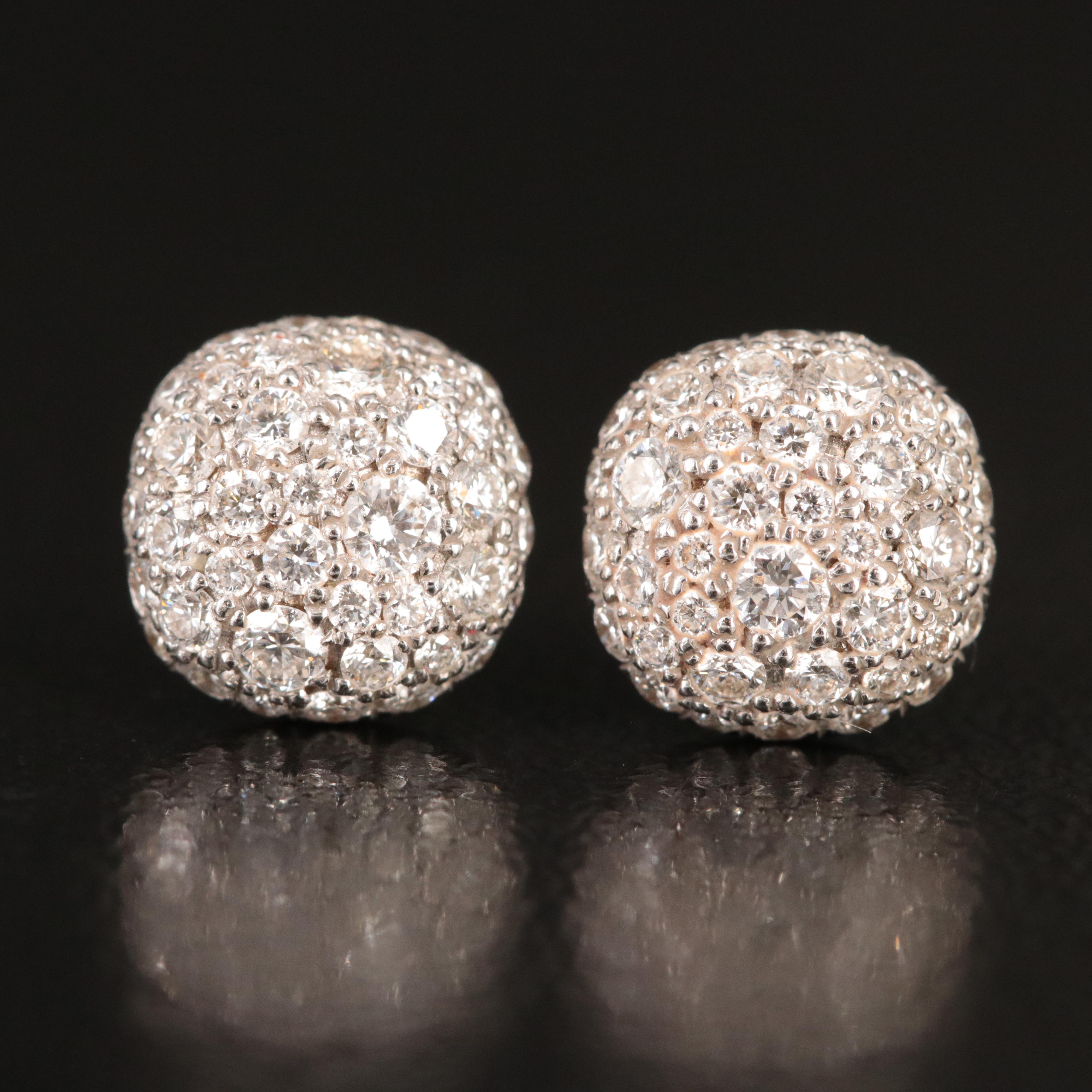 David Yurman Petite Pavé 18K 0.77 CTW Diamond Cushion Stud Earrings