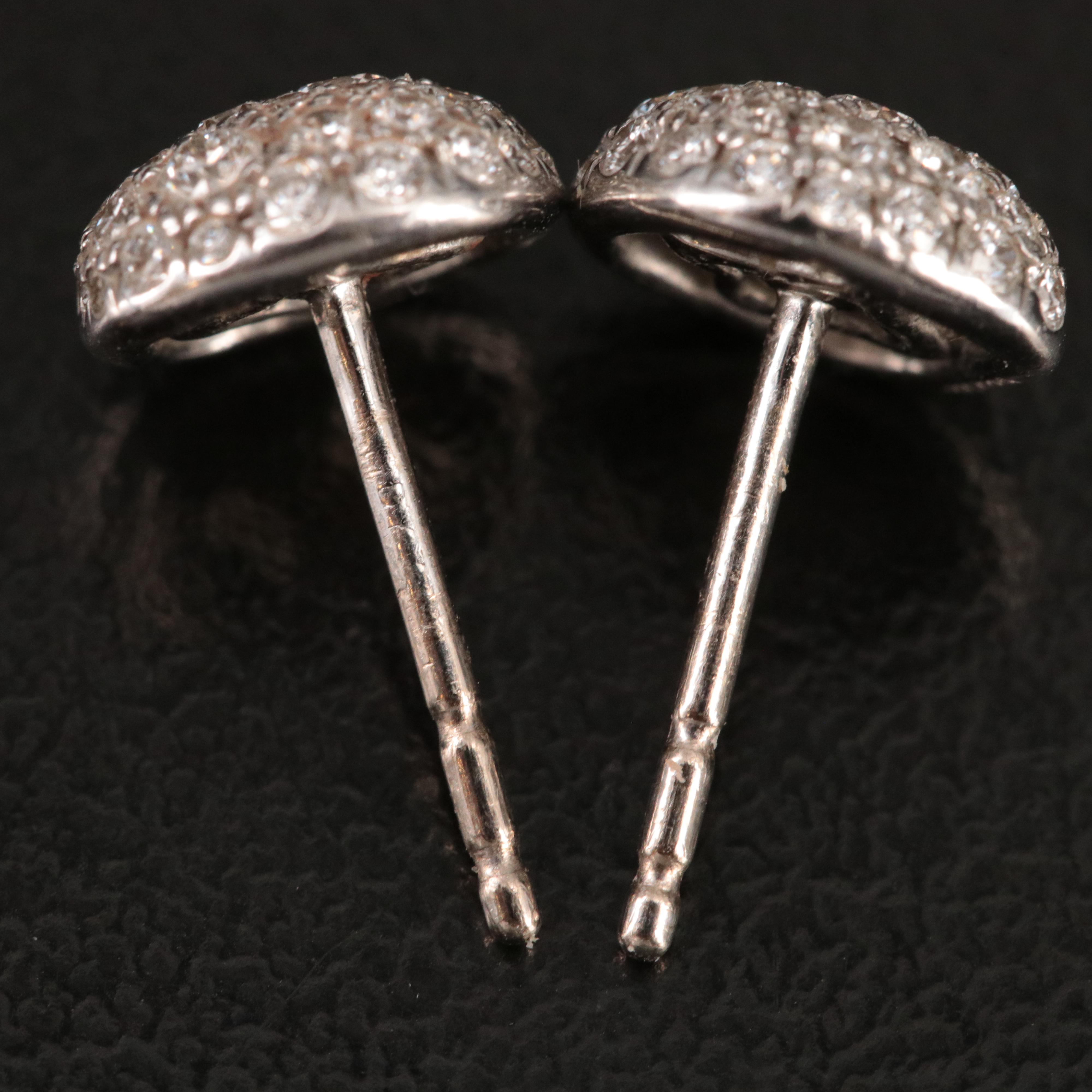 David Yurman Petite Pavé 18K 0.77 CTW Diamond Cushion Stud Earrings