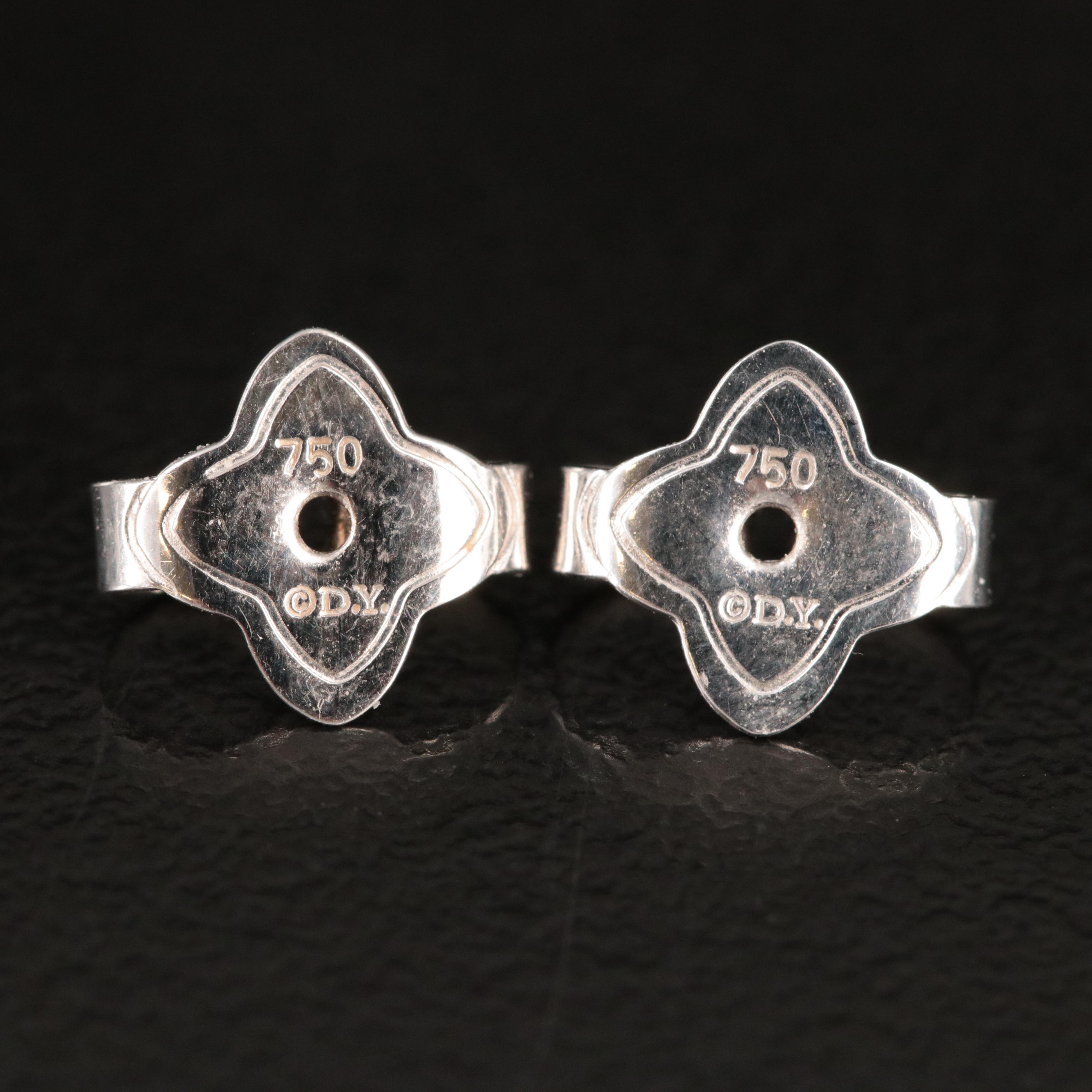 David Yurman Petite Pavé 18K 0.77 CTW Diamond Cushion Stud Earrings