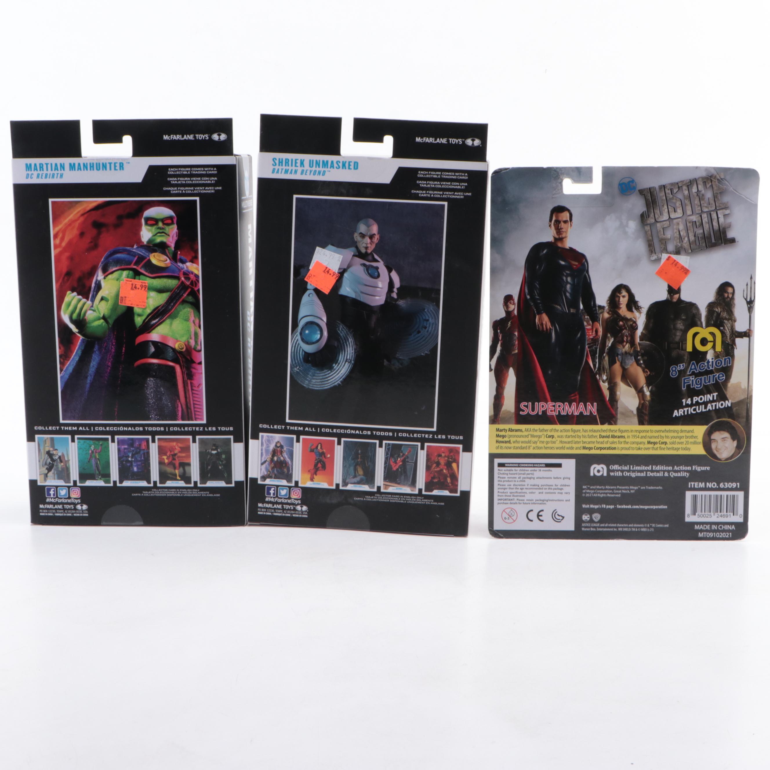 DC Comics Sealed Action Figures Featuring Superman, Catwoman, and More