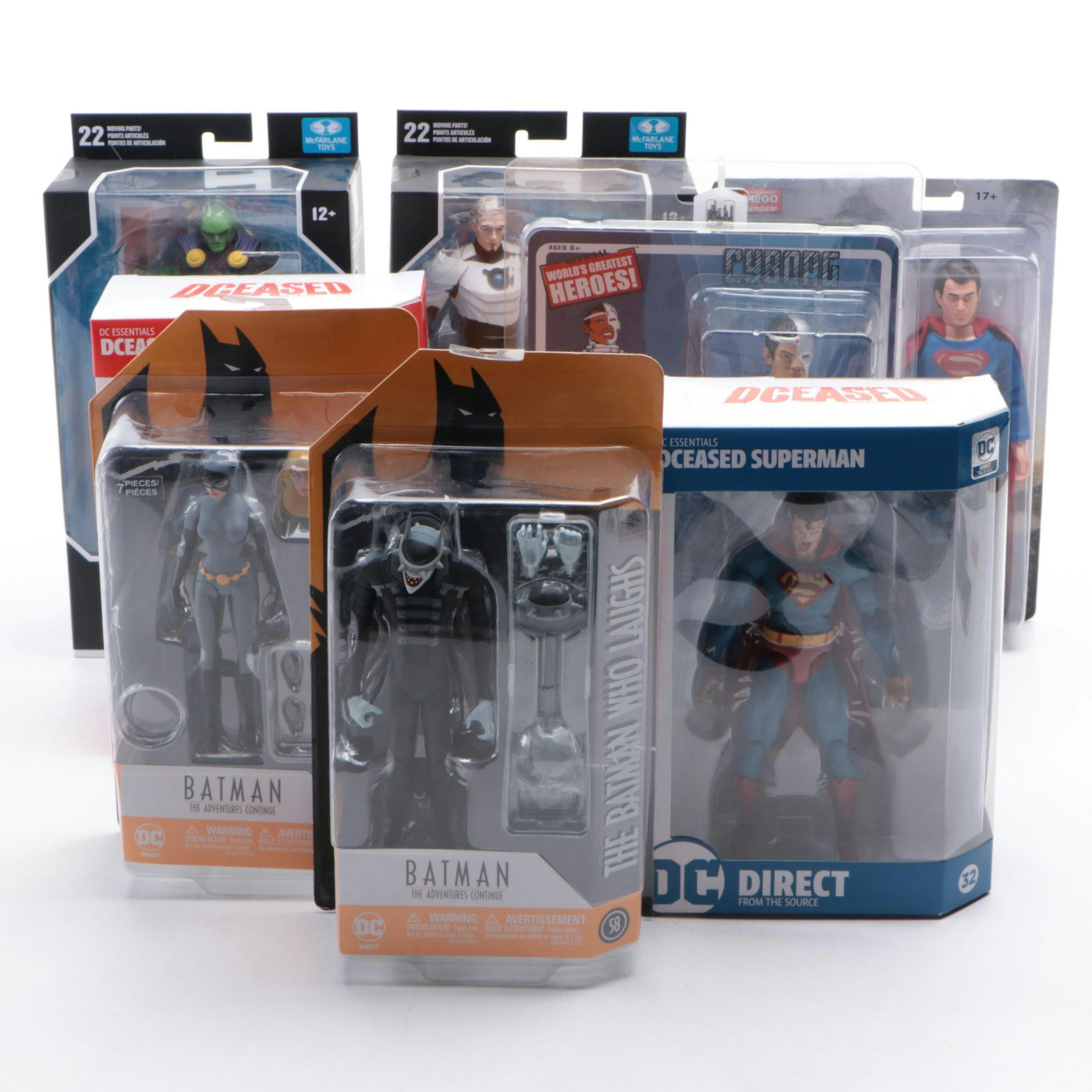 DC Comics Sealed Action Figures Featuring Superman, Catwoman, and More