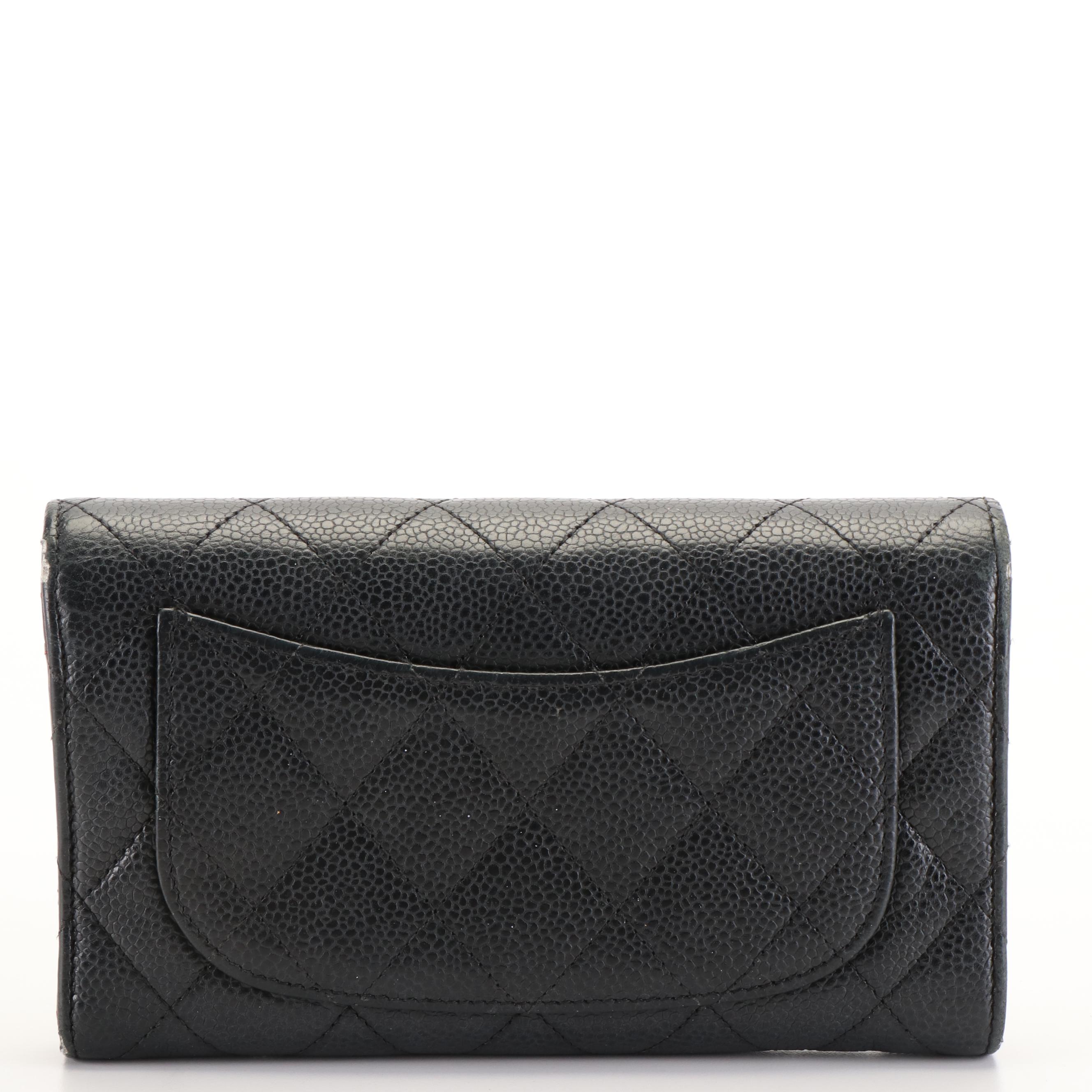 Chanel Classic Large CC Flap Wallet in Quilted Black Caviar Leather
