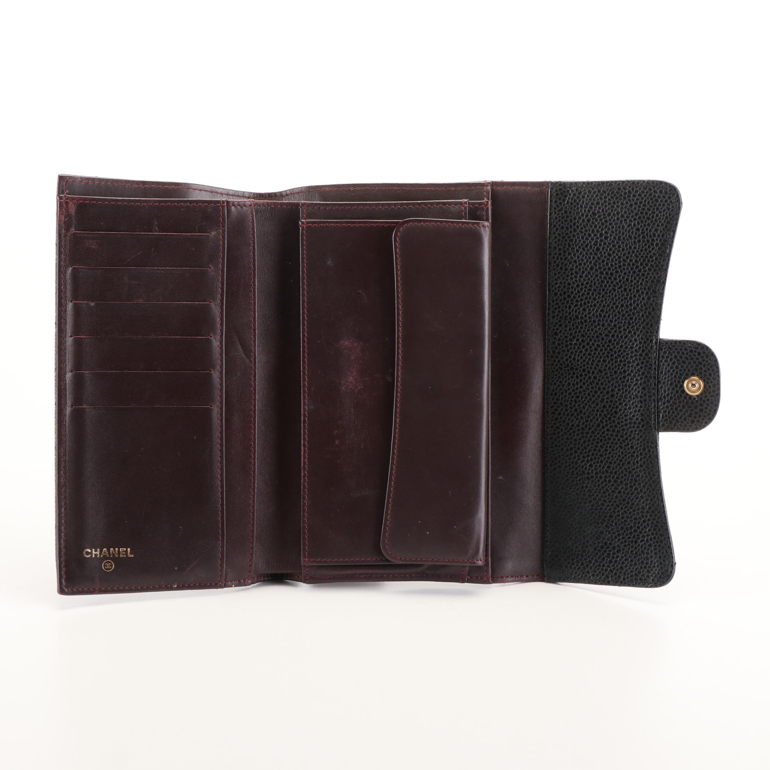 Chanel Classic Large CC Flap Wallet in Quilted Black Caviar Leather
