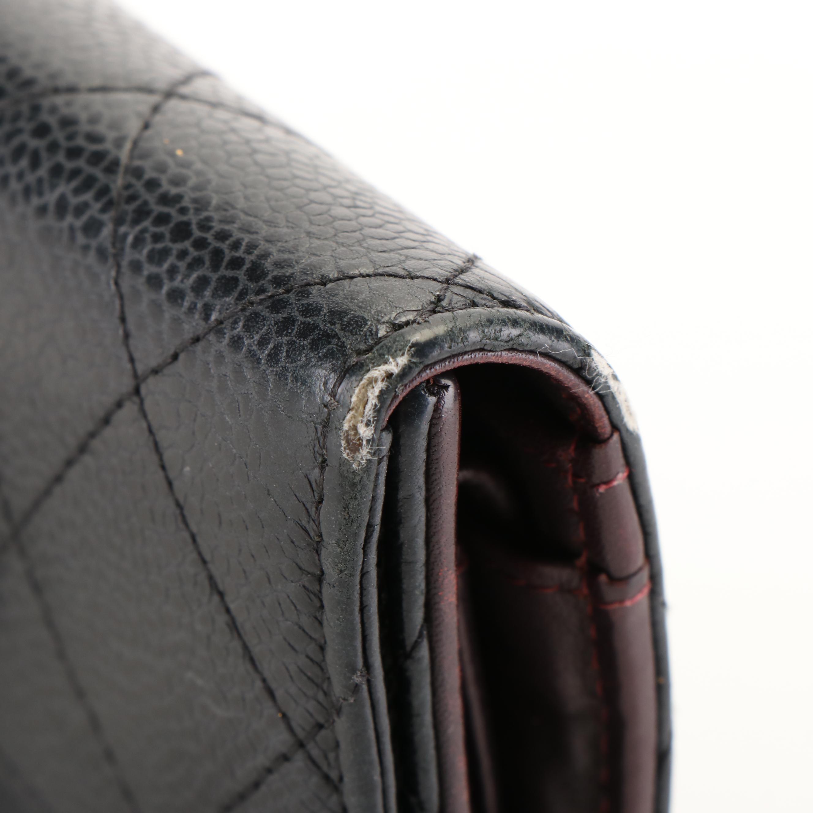 Chanel Classic Large CC Flap Wallet in Quilted Black Caviar Leather