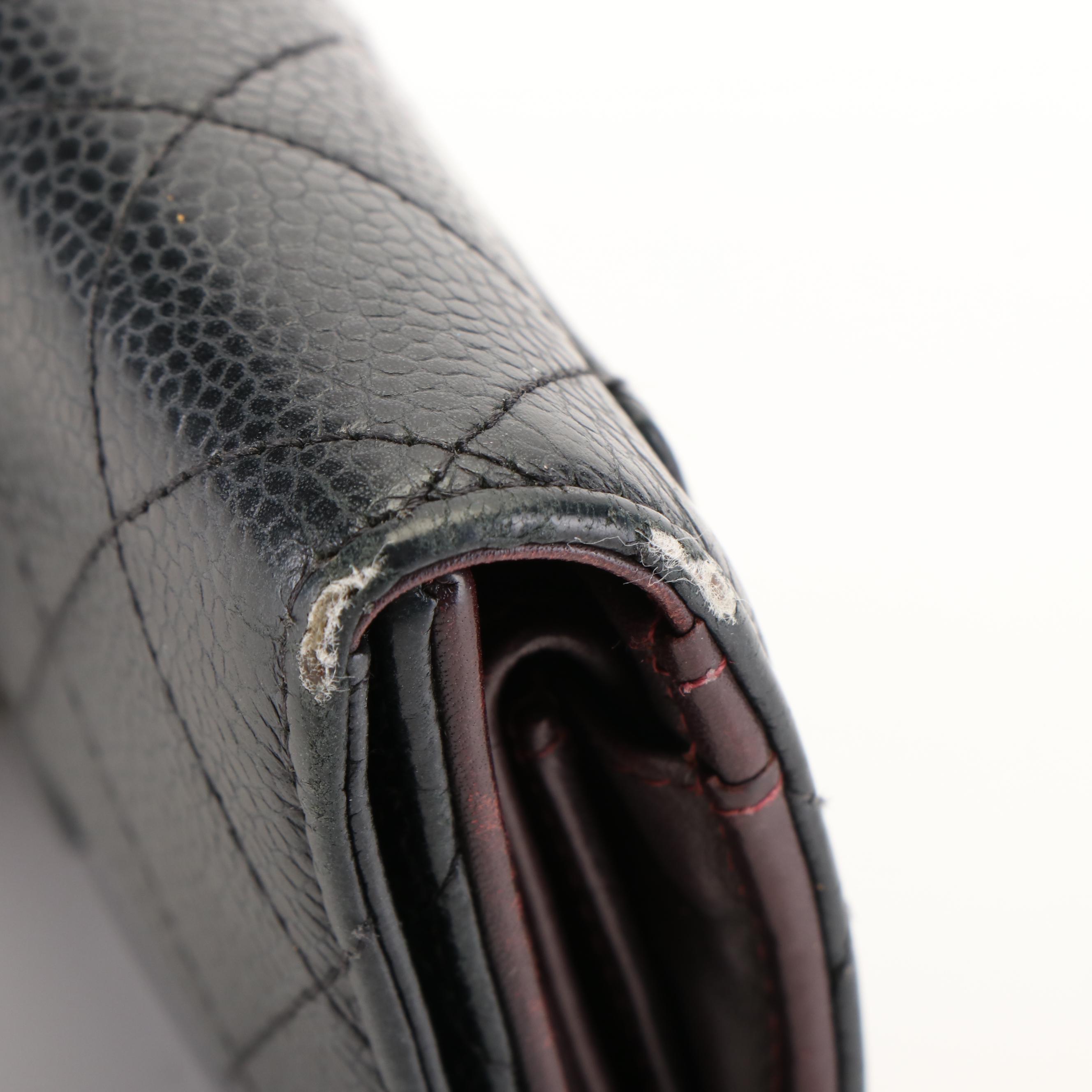 Chanel Classic Large CC Flap Wallet in Quilted Black Caviar Leather