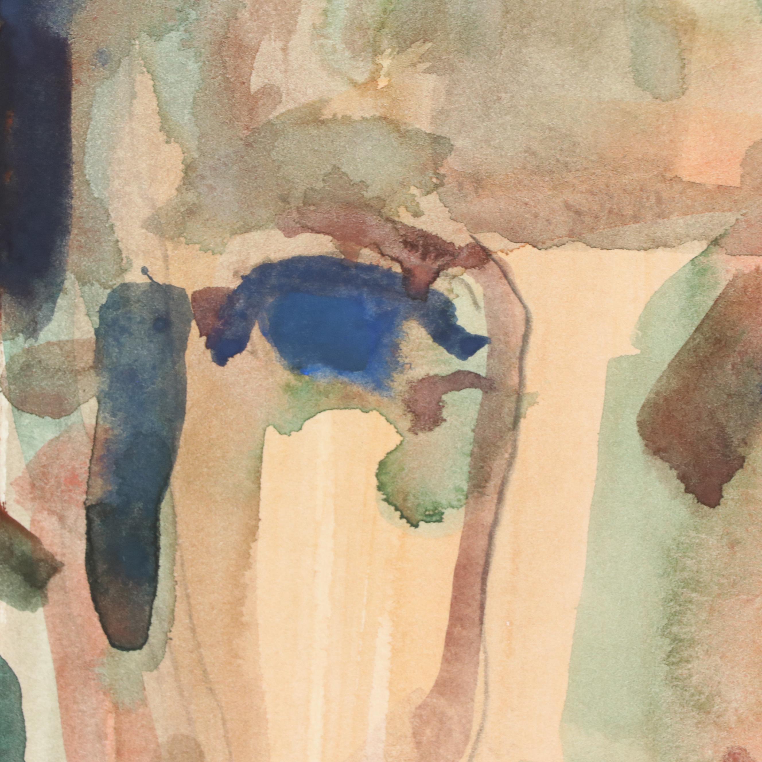 Jack Meanwell Modern Watercolor Portrait, 1995