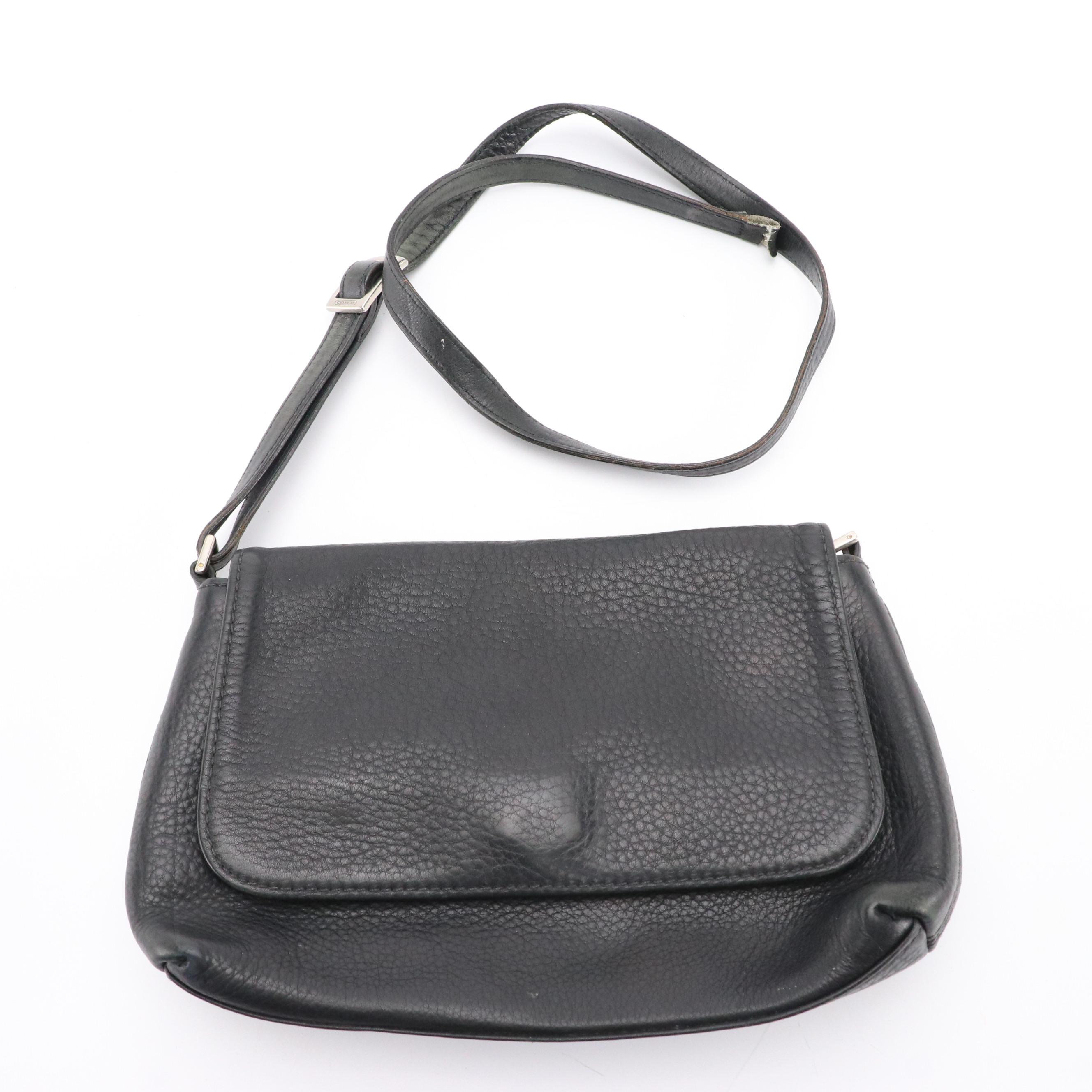 Coach Sheridan Mayfield and Front Flap Bags in Black and Brown Textured Leather