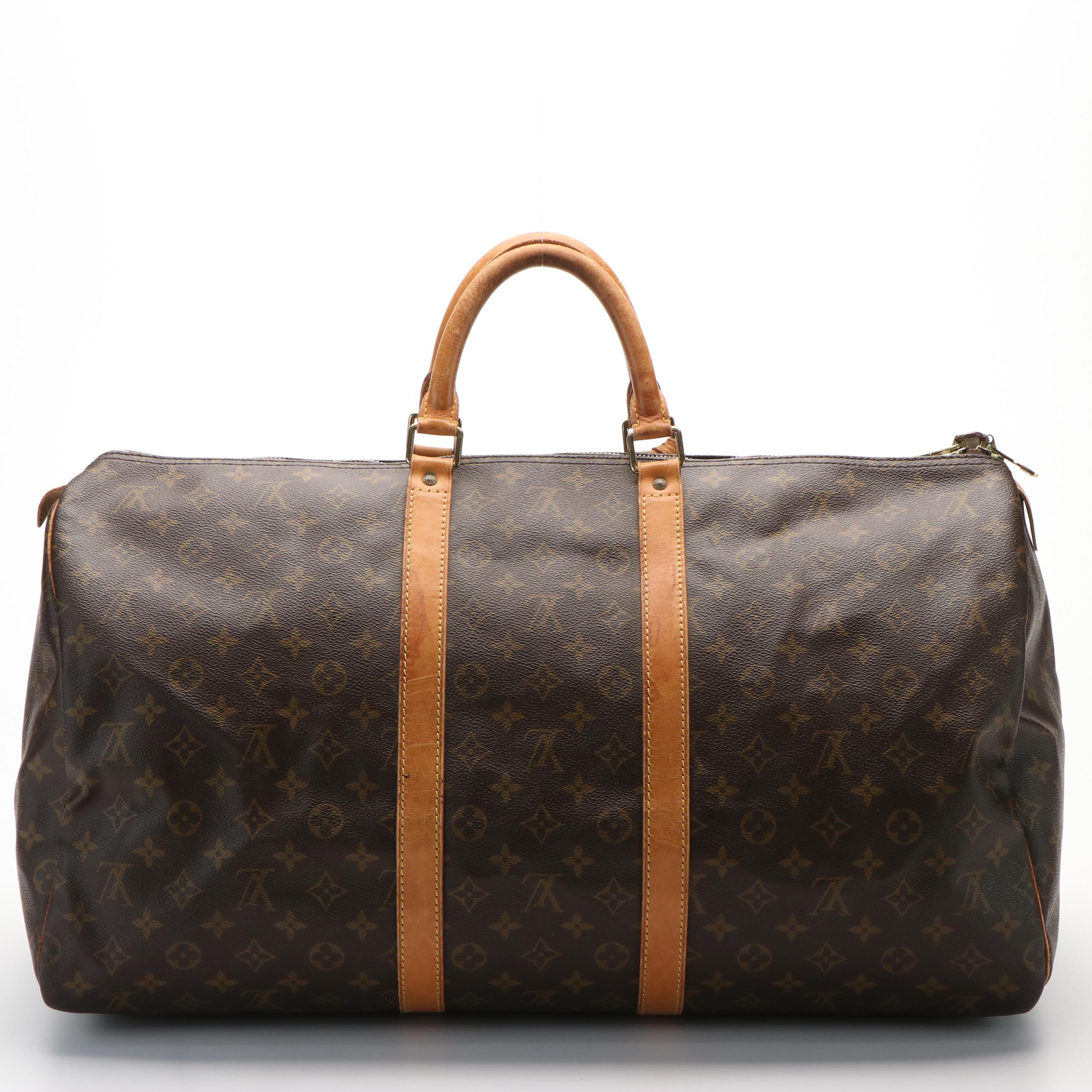 Louis Vuitton Keepall 55 Duffel Bag in Brown Monogram Canvas