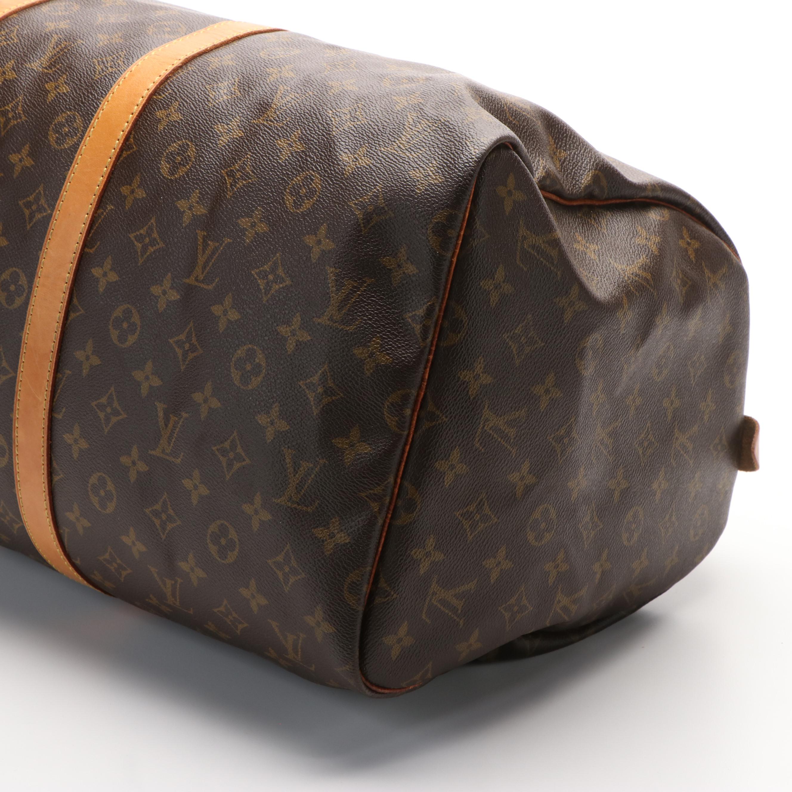 Louis Vuitton Keepall 55 Duffel Bag in Brown Monogram Canvas
