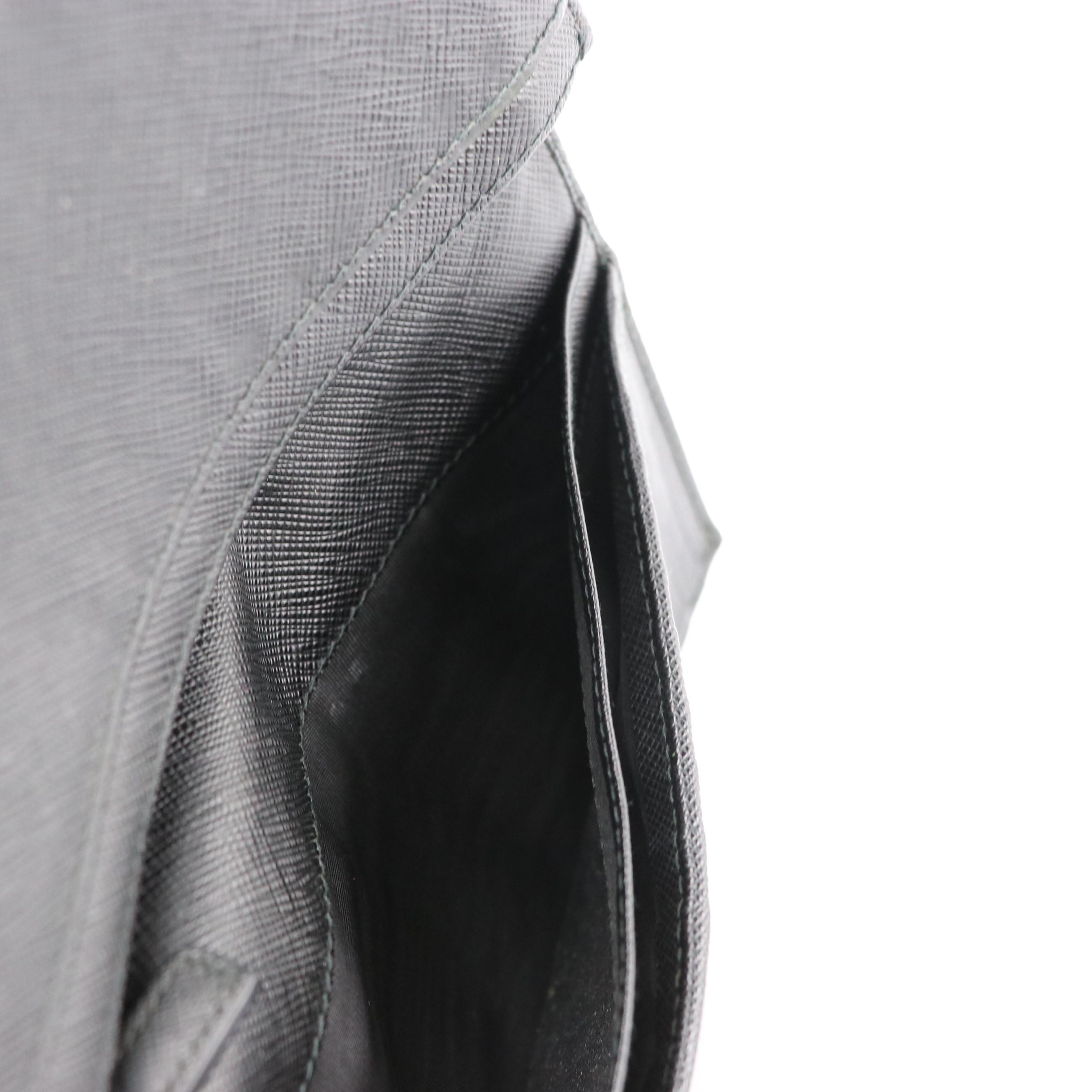 Prada Long Bifold Wallet in Black Saffiano Leather