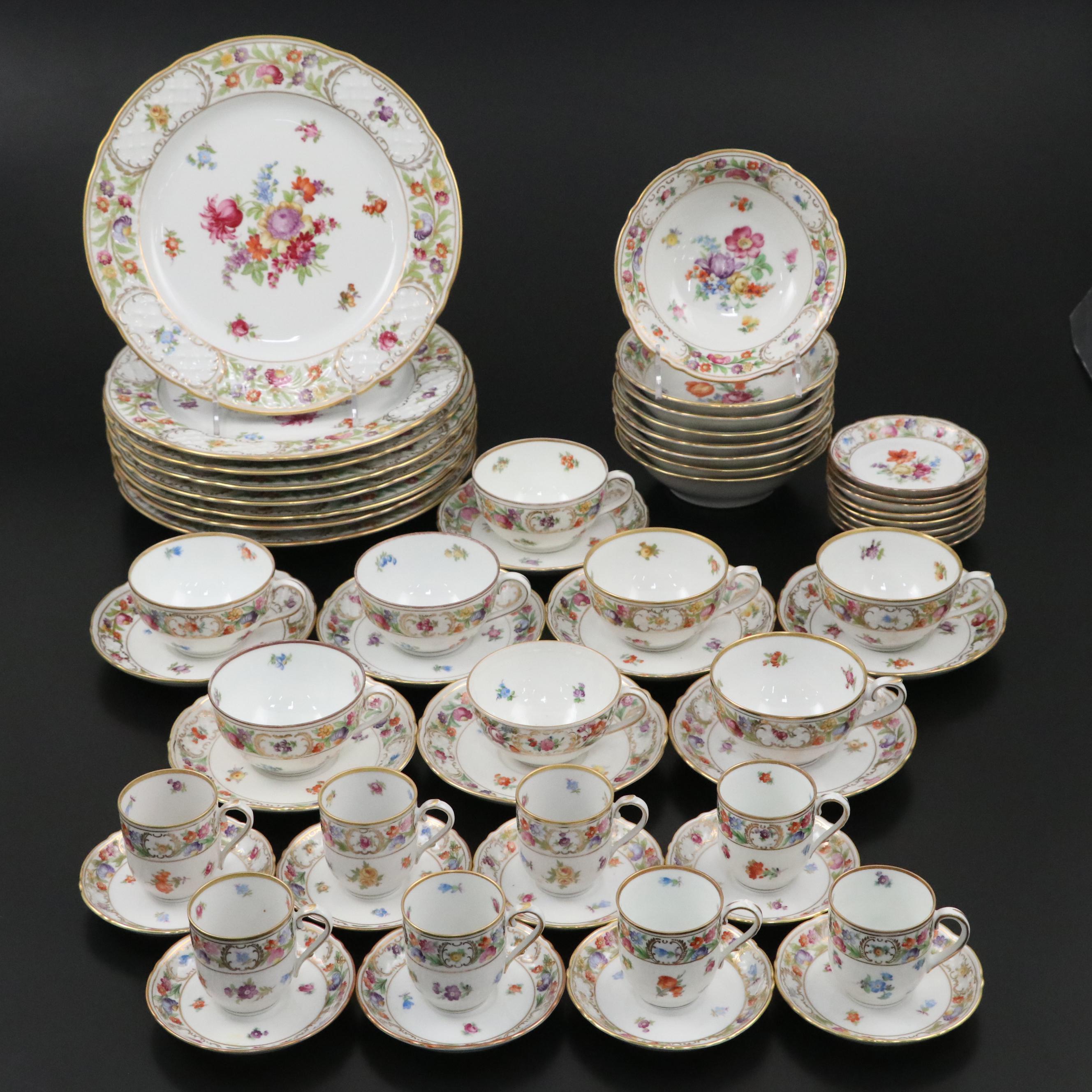 Schumann-Bavaria "Empress Dresden Flowers" Porcelain Dinnerware, 20th Century