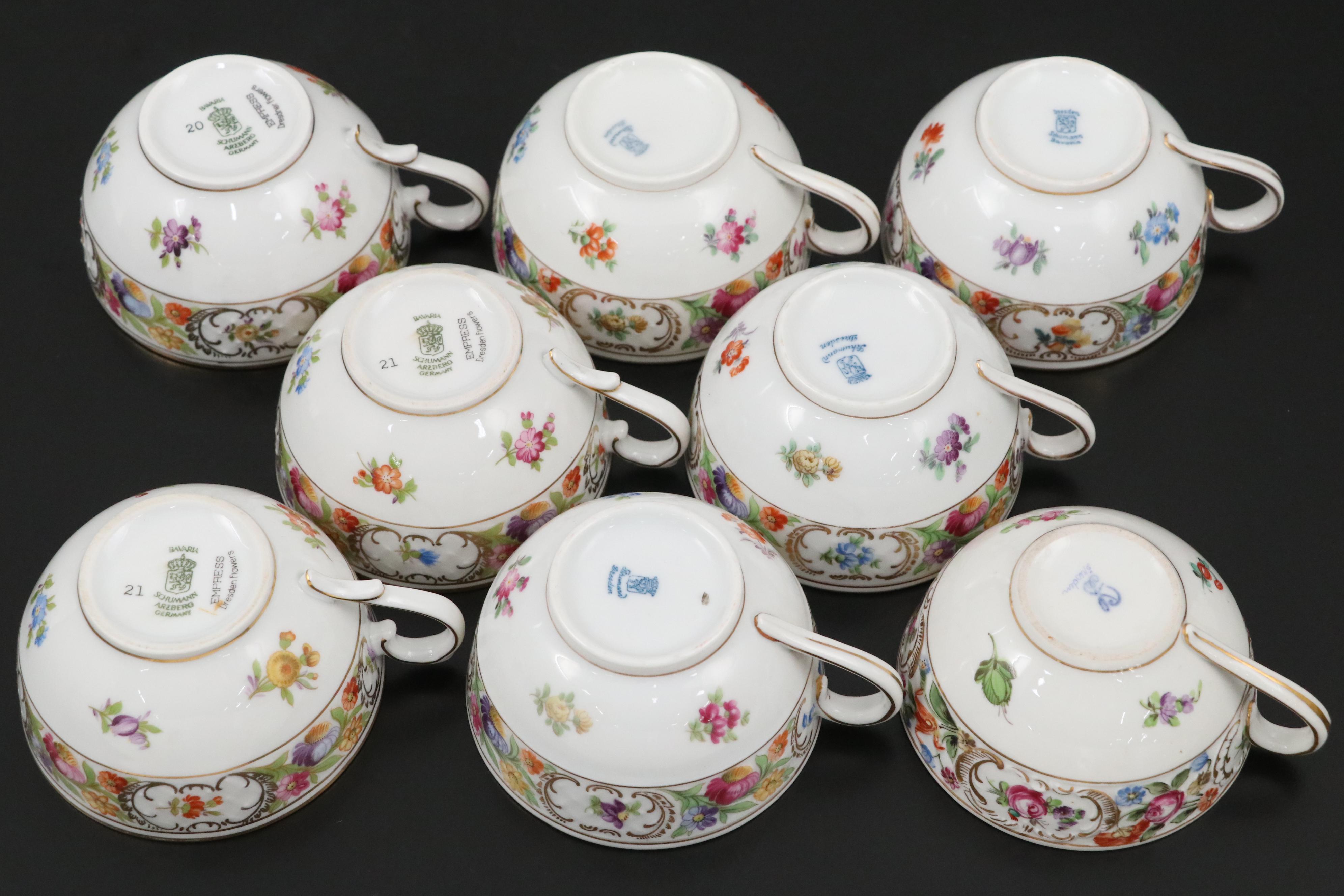 Schumann-Bavaria "Empress Dresden Flowers" Porcelain Dinnerware, 20th Century