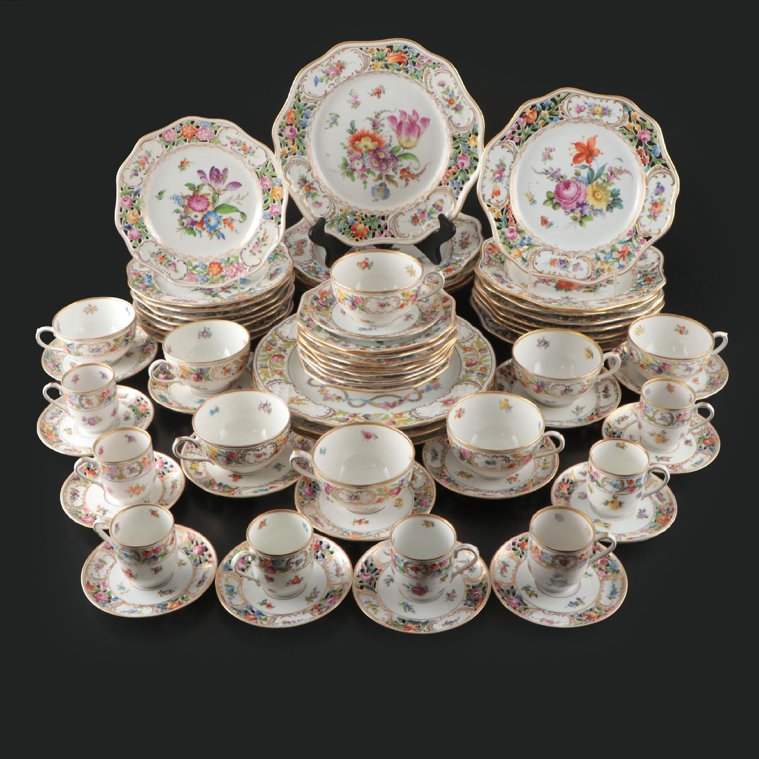 Schumann "Empress Dresden Flowers" and Other Dresden Porcelain Dinnerware