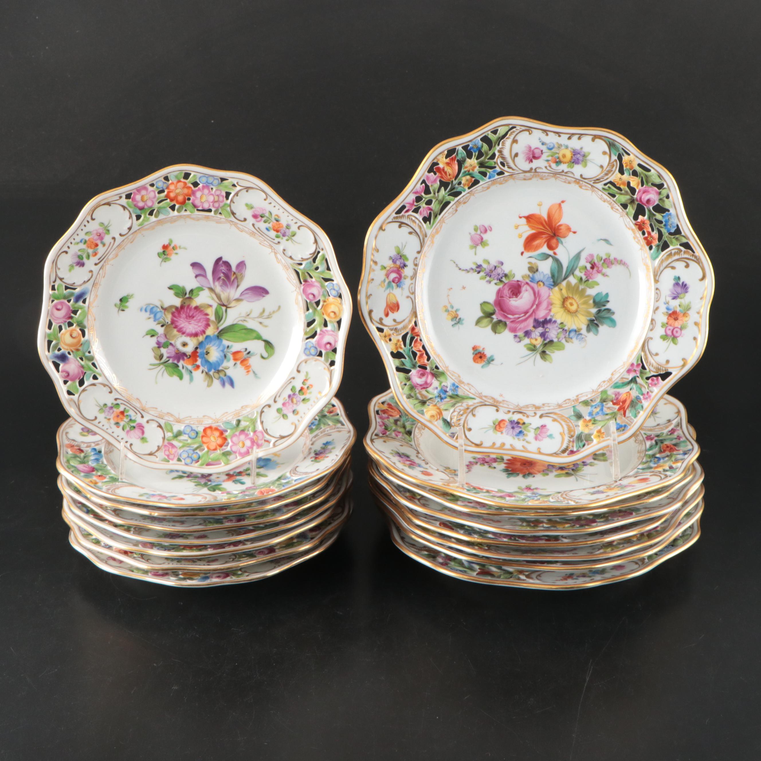 Schumann "Empress Dresden Flowers" and Other Dresden Porcelain Dinnerware