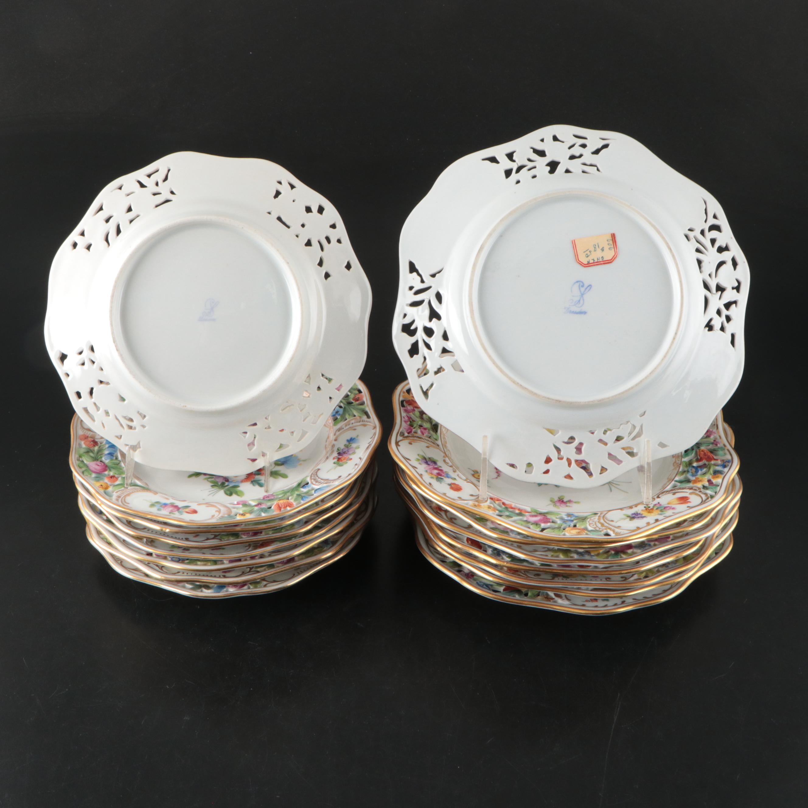 Schumann "Empress Dresden Flowers" and Other Dresden Porcelain Dinnerware