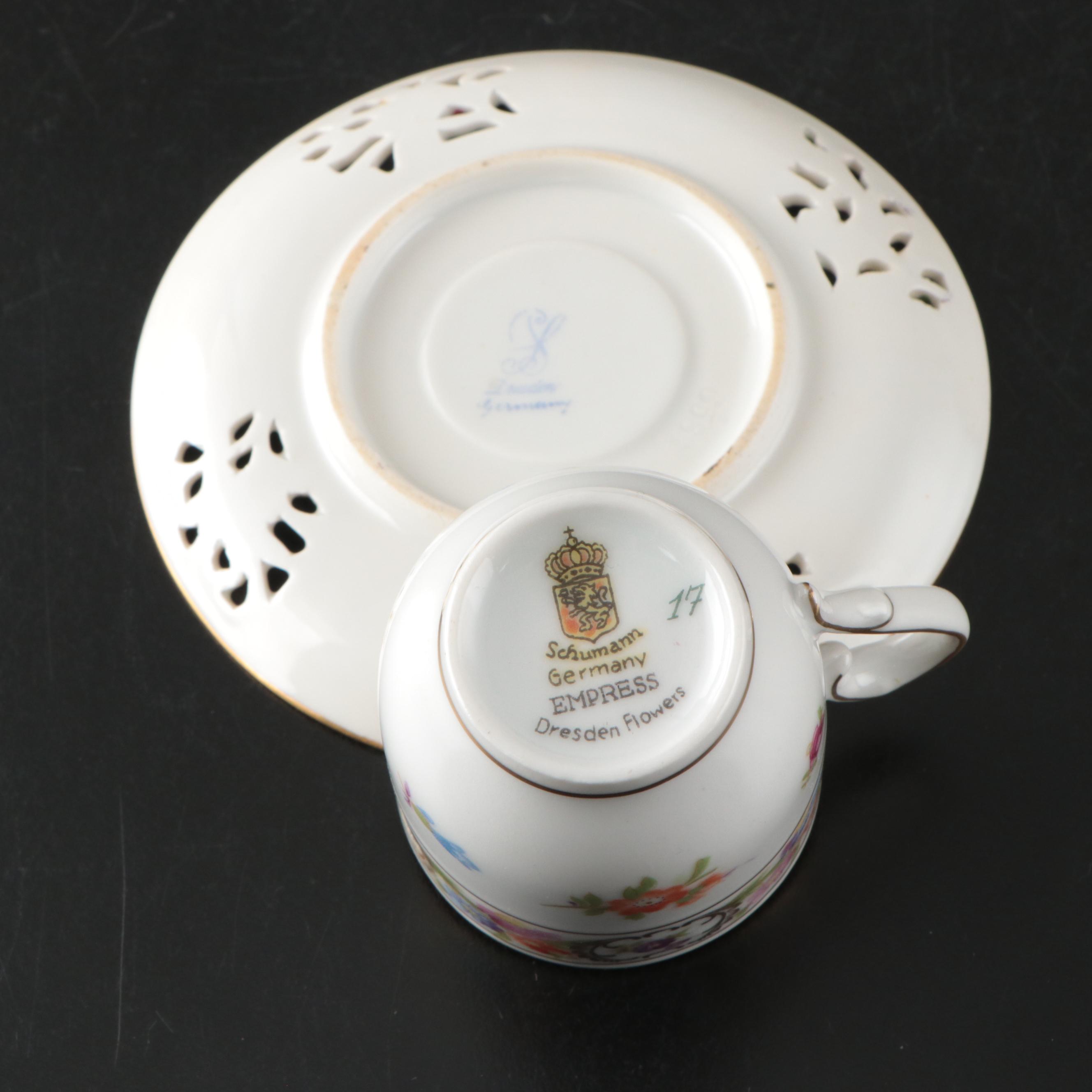 Schumann "Empress Dresden Flowers" and Other Dresden Porcelain Dinnerware
