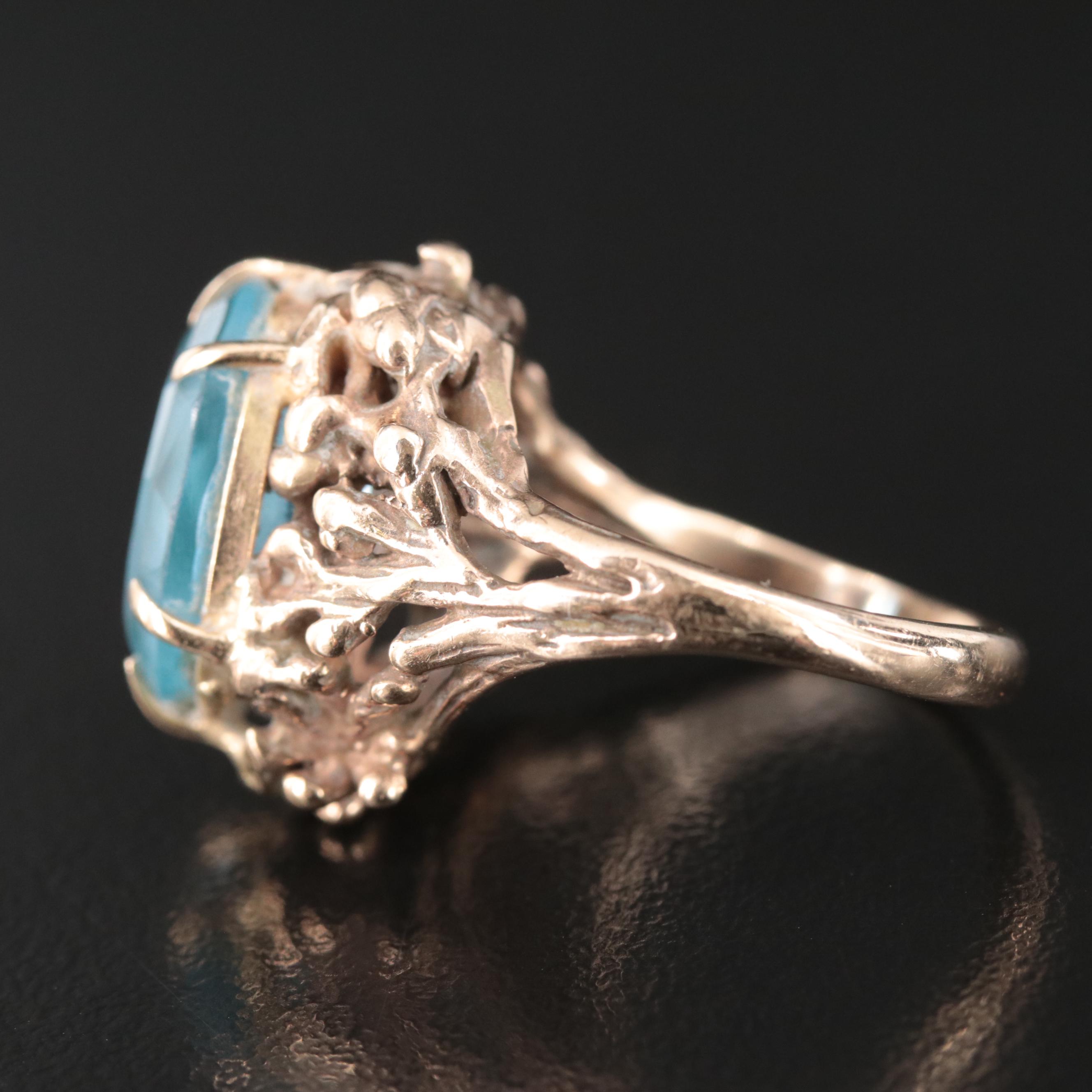 14K Swiss Blue Topaz Solitaire Ring
