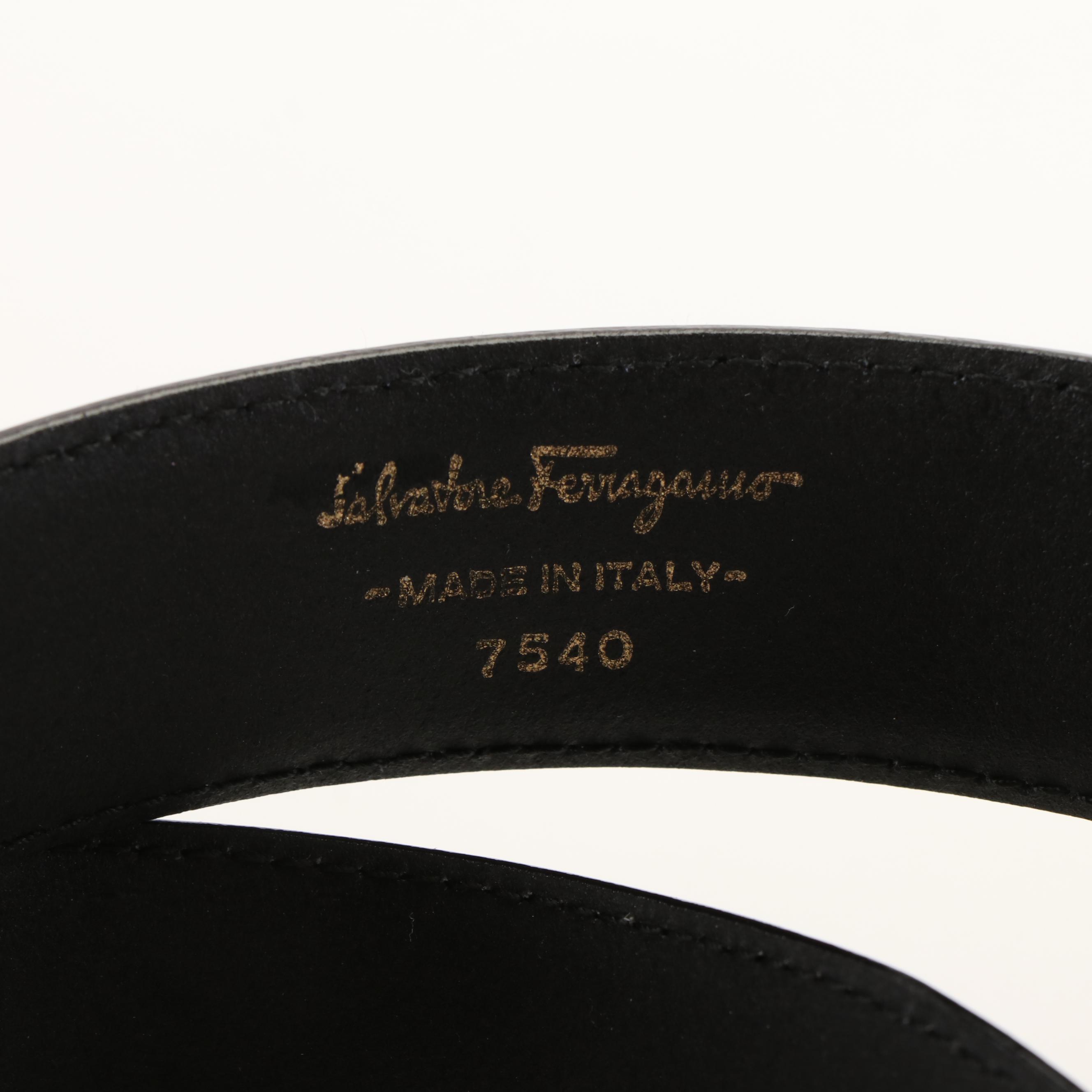 Salvatore Ferragamo Double Gancini Leather Belt