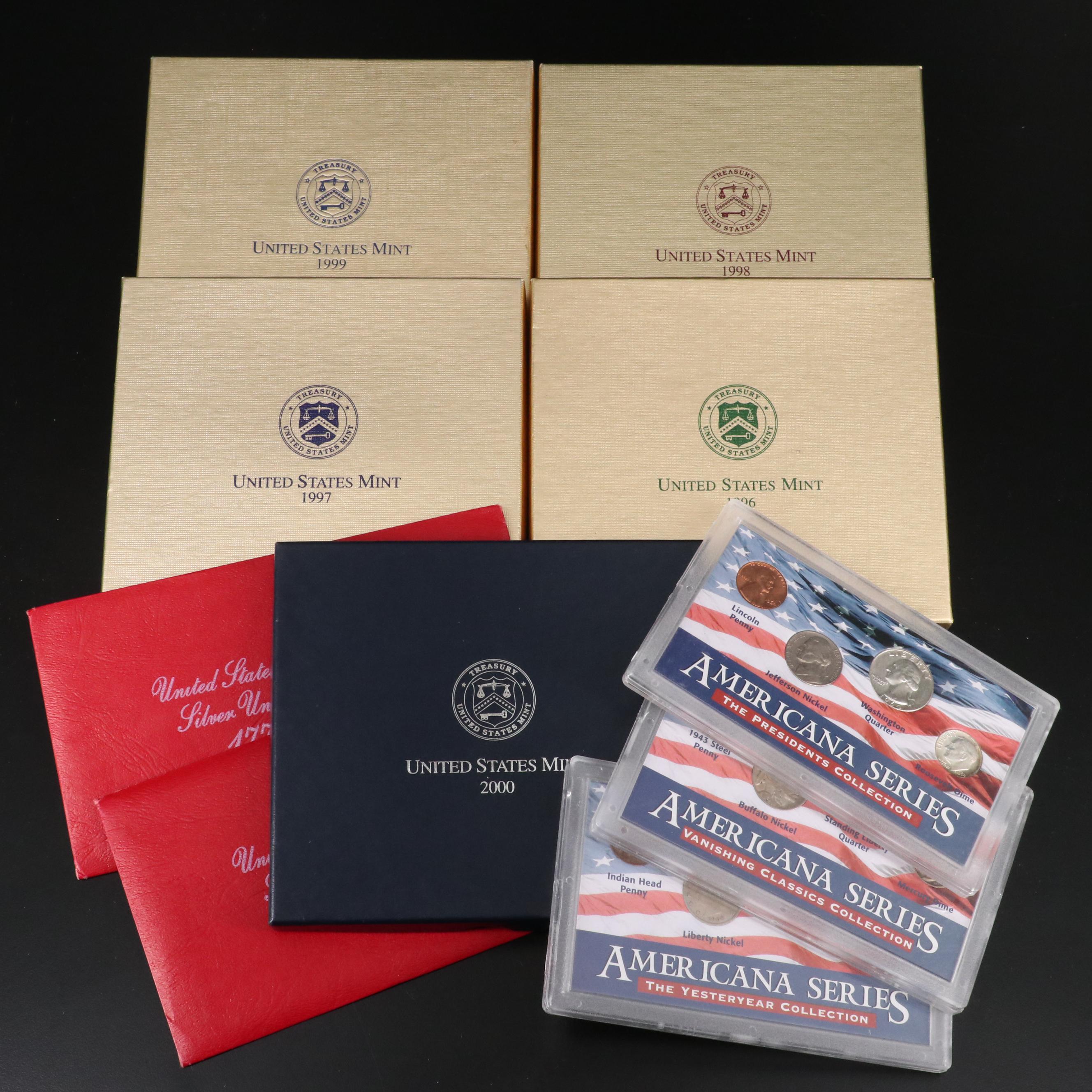 Two Bicentennial Uncirculated Silver Coin Sets, Three Coin Sets, and More