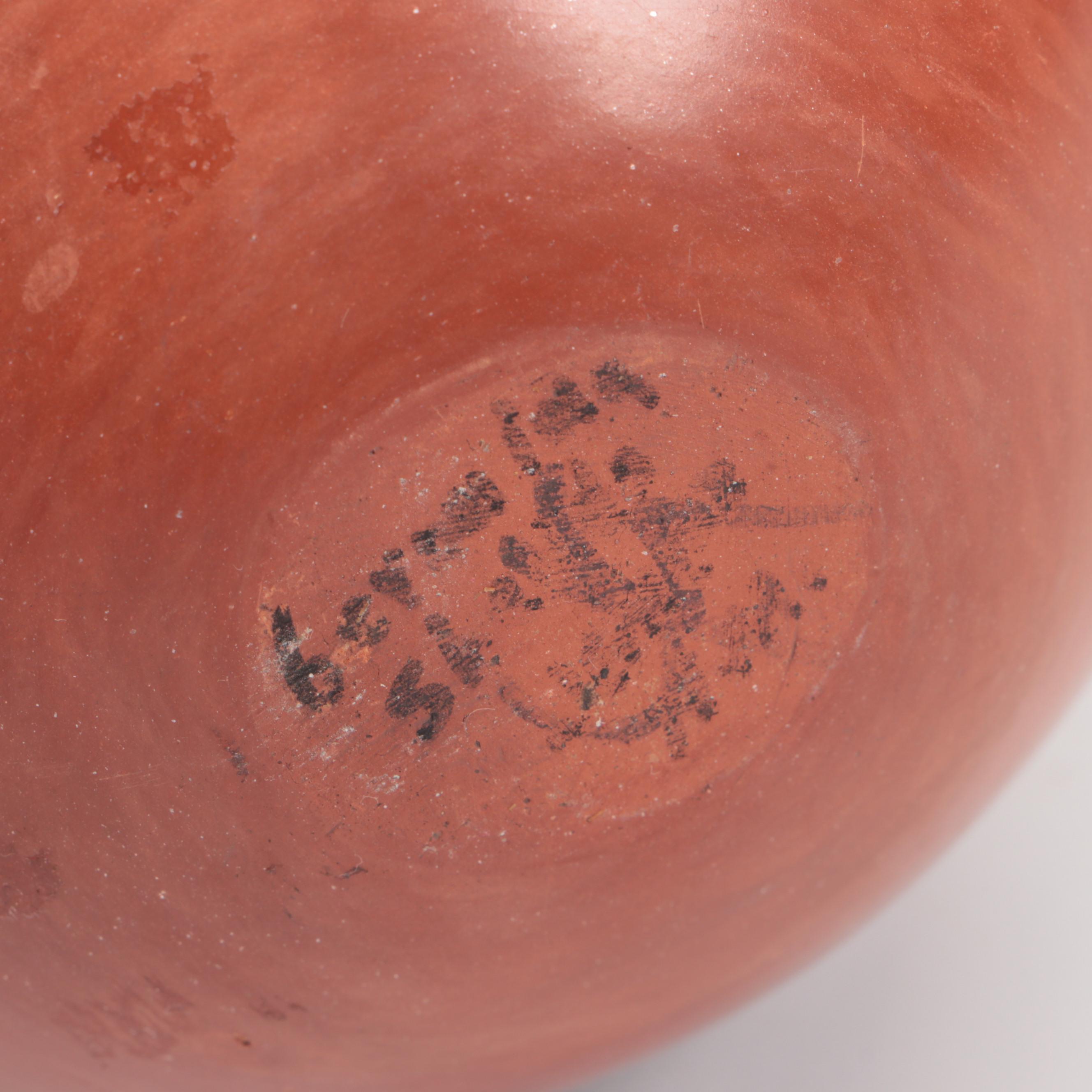 Signed Jemez Pueblo Hand-Painted Ceramic Vase with Other Art Pottery