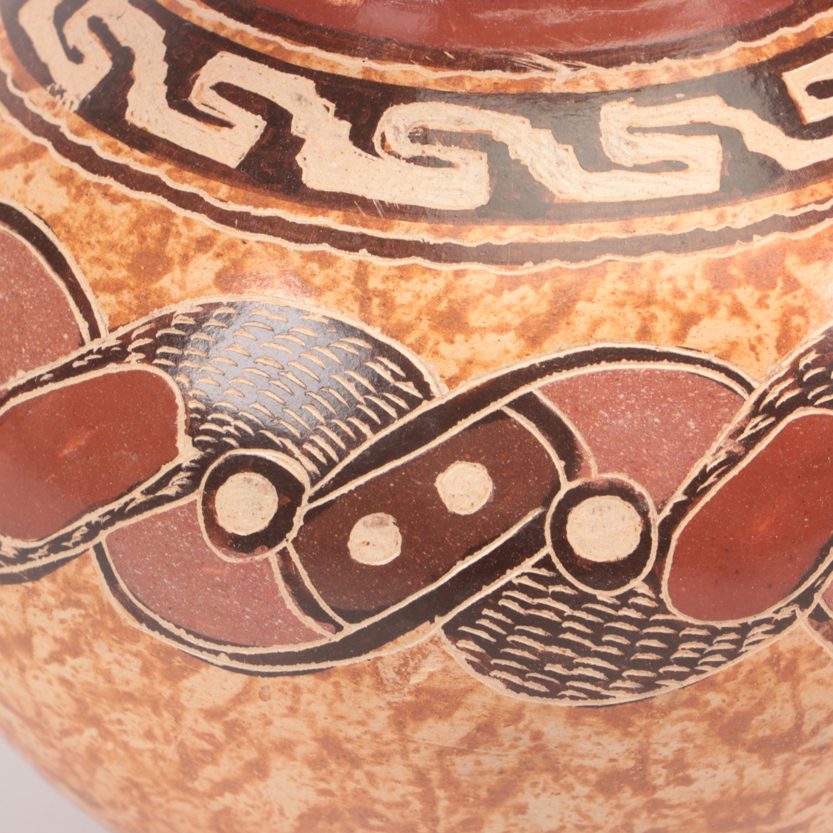 Signed Jemez Pueblo Hand-Painted Ceramic Vase with Other Art Pottery