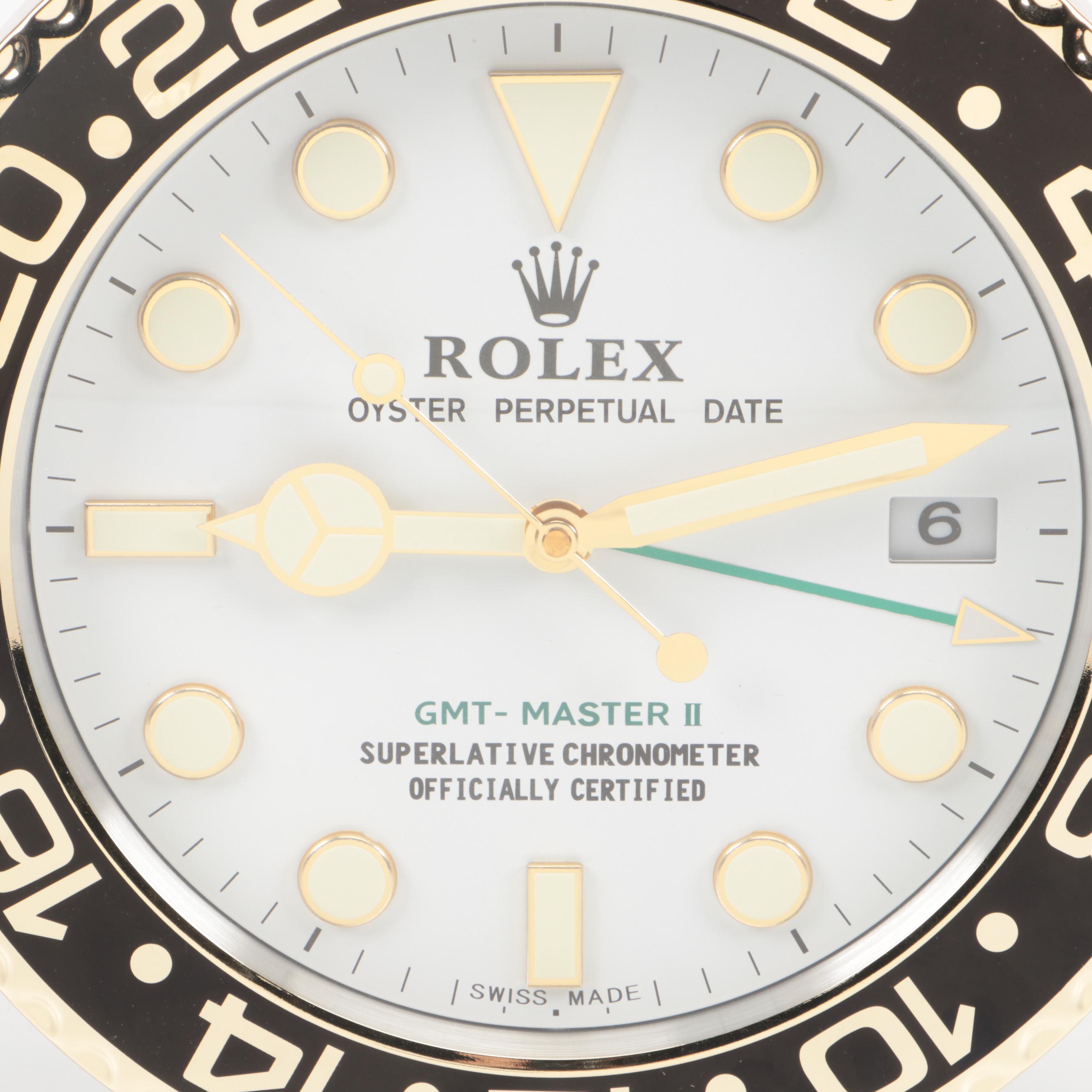 Rolex "GMT-Master II" Oyster Perpetual Date Dealer Display Wall Clock