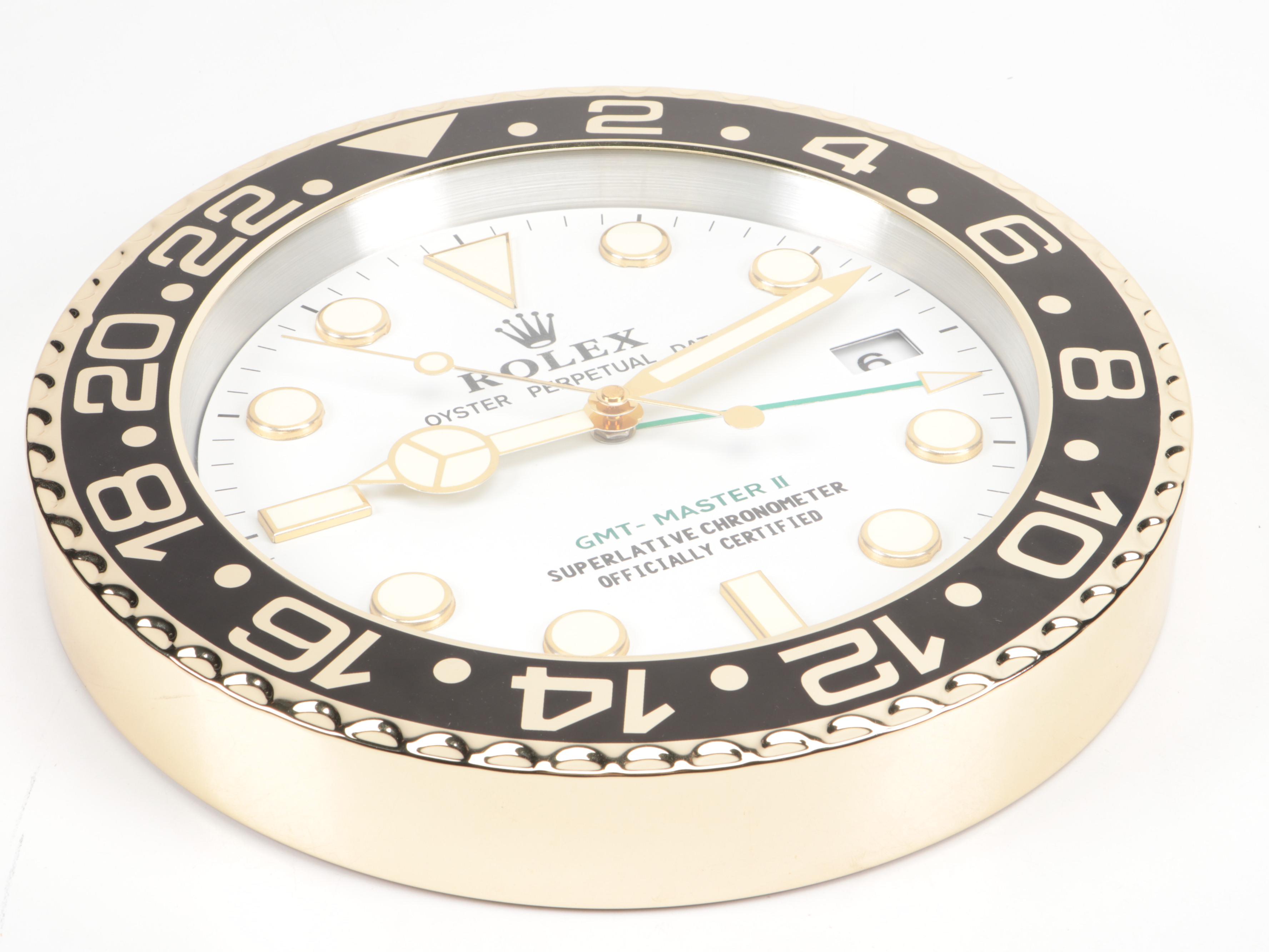 Rolex "GMT-Master II" Oyster Perpetual Date Dealer Display Wall Clock
