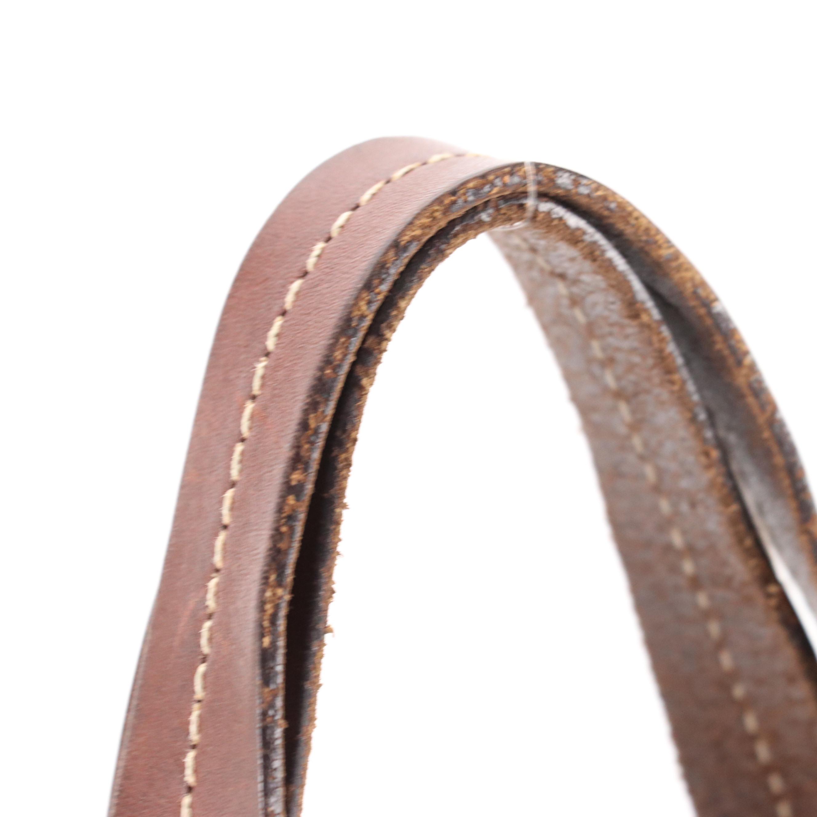 Prada Denim Shoulder Bag with Chocolate Brown Leather Trim