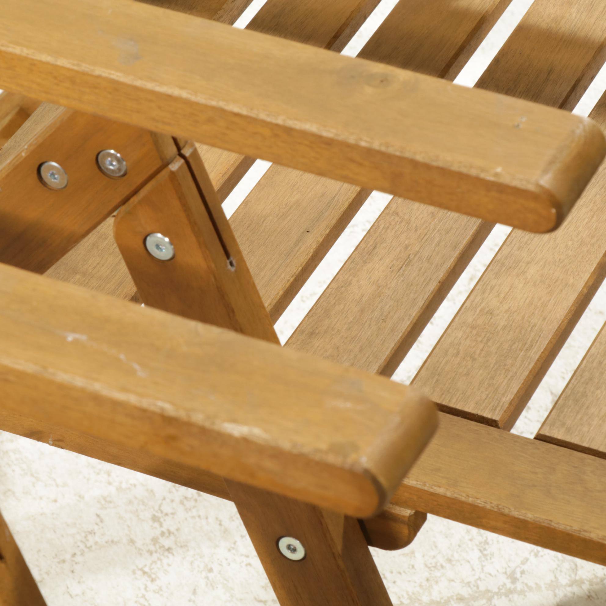 IKEA Nammaro Acacia Wood Patio Table and Four Folding Chairs