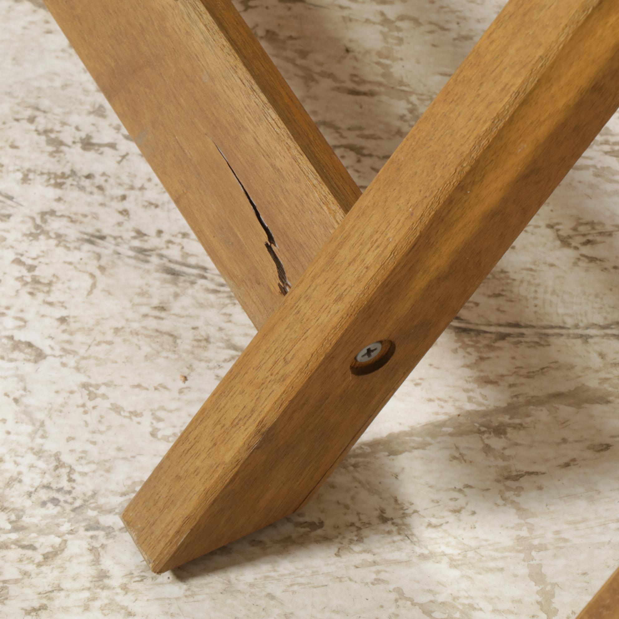 IKEA Nammaro Acacia Wood Patio Table and Four Folding Chairs