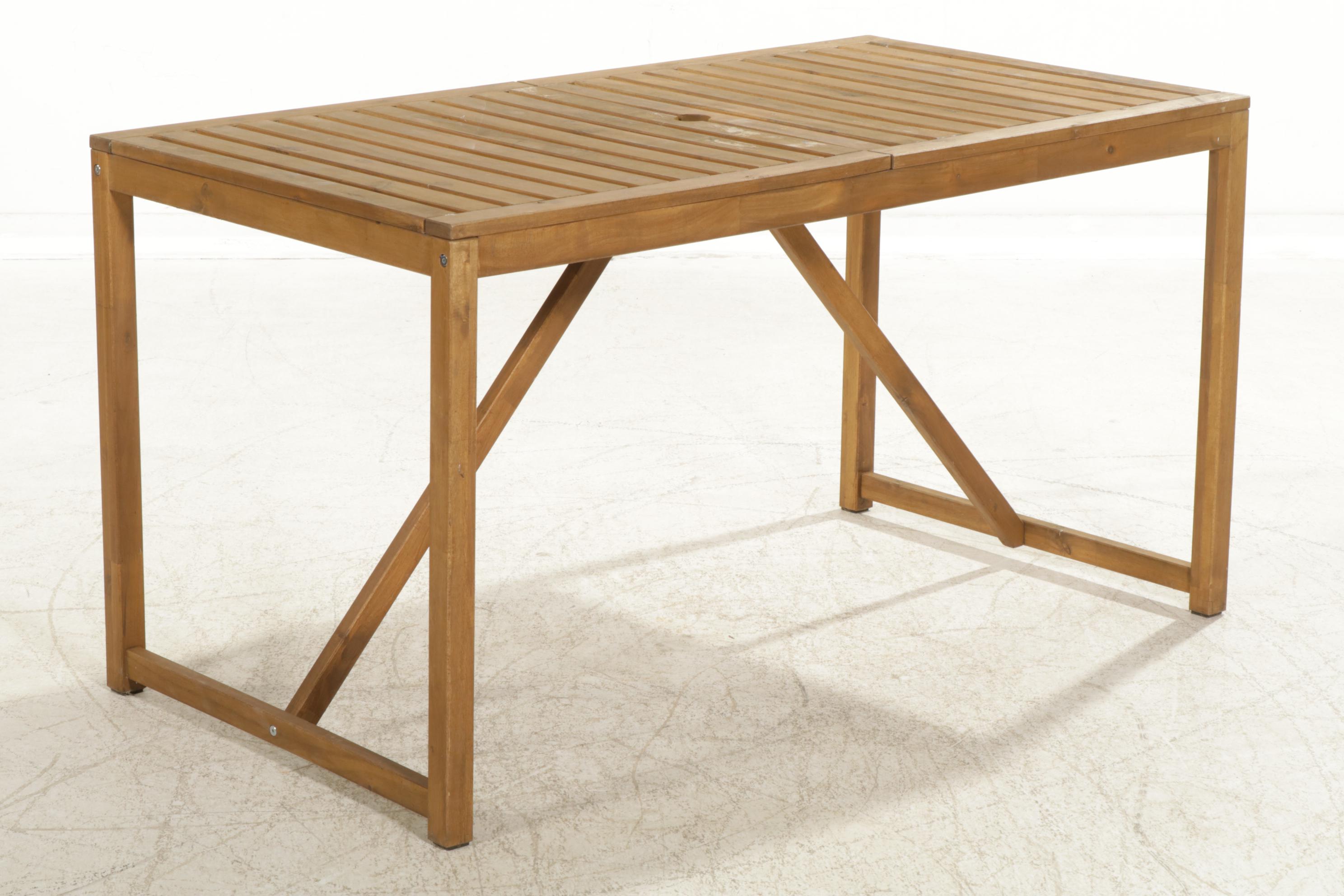 IKEA Nammaro Acacia Wood Patio Table and Four Folding Chairs