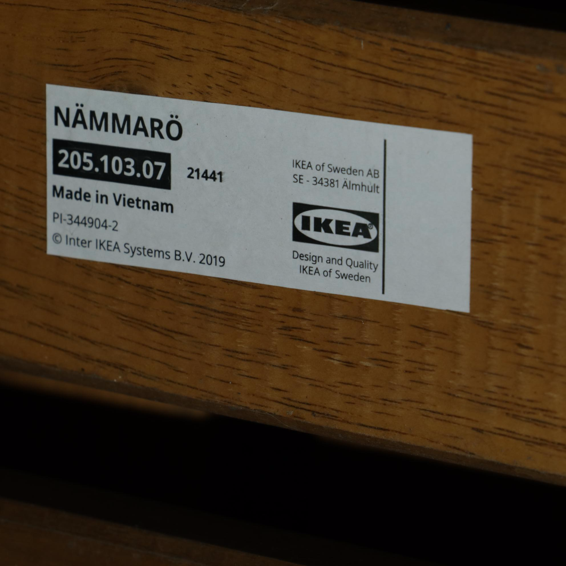IKEA Nammaro Acacia Wood Patio Table and Four Folding Chairs