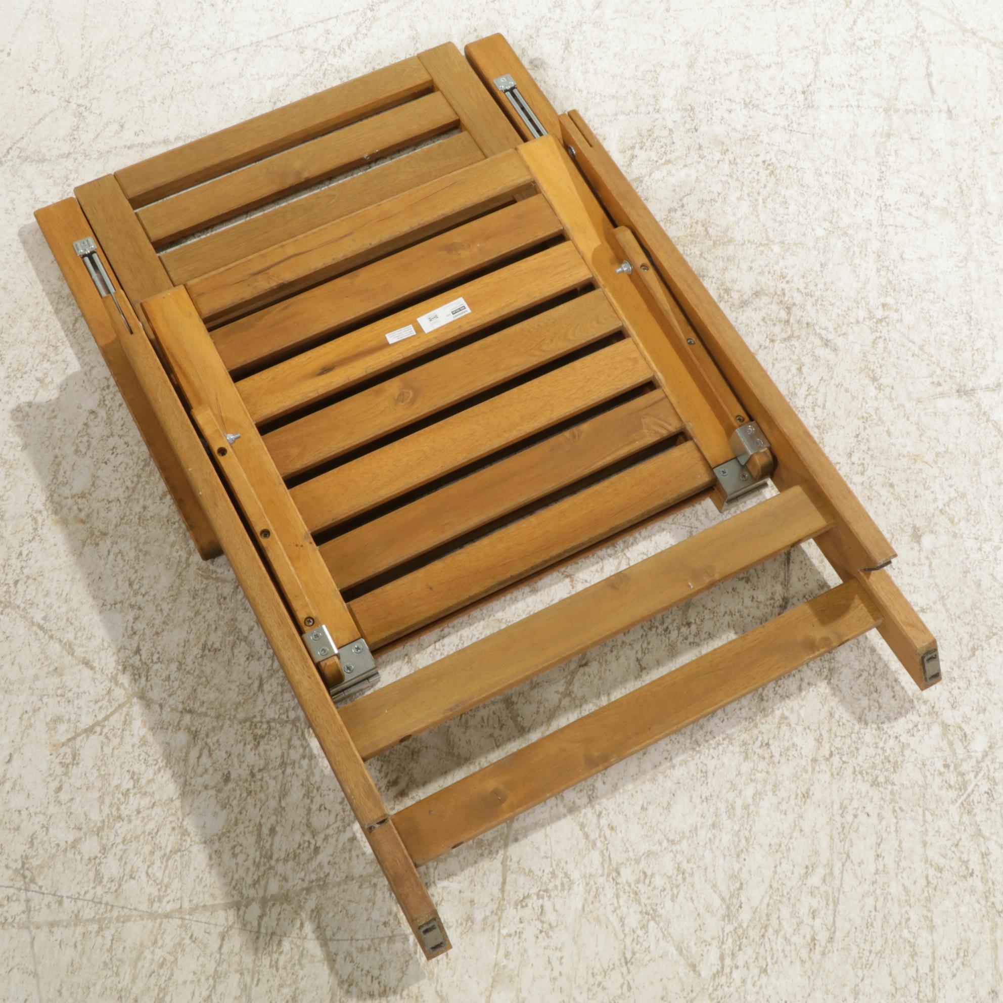 IKEA Nammaro Acacia Wood Patio Table and Four Folding Chairs